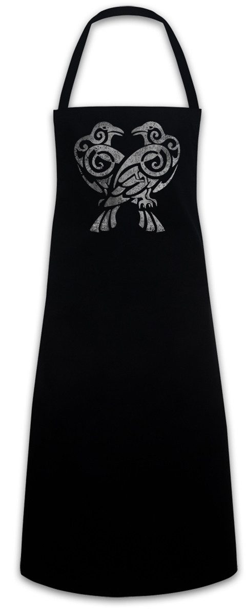 Urban Backwoods Kochschürze Hugin And Munin IV Grillschürze Runen Runes Raben Walhalla Odin Thor
