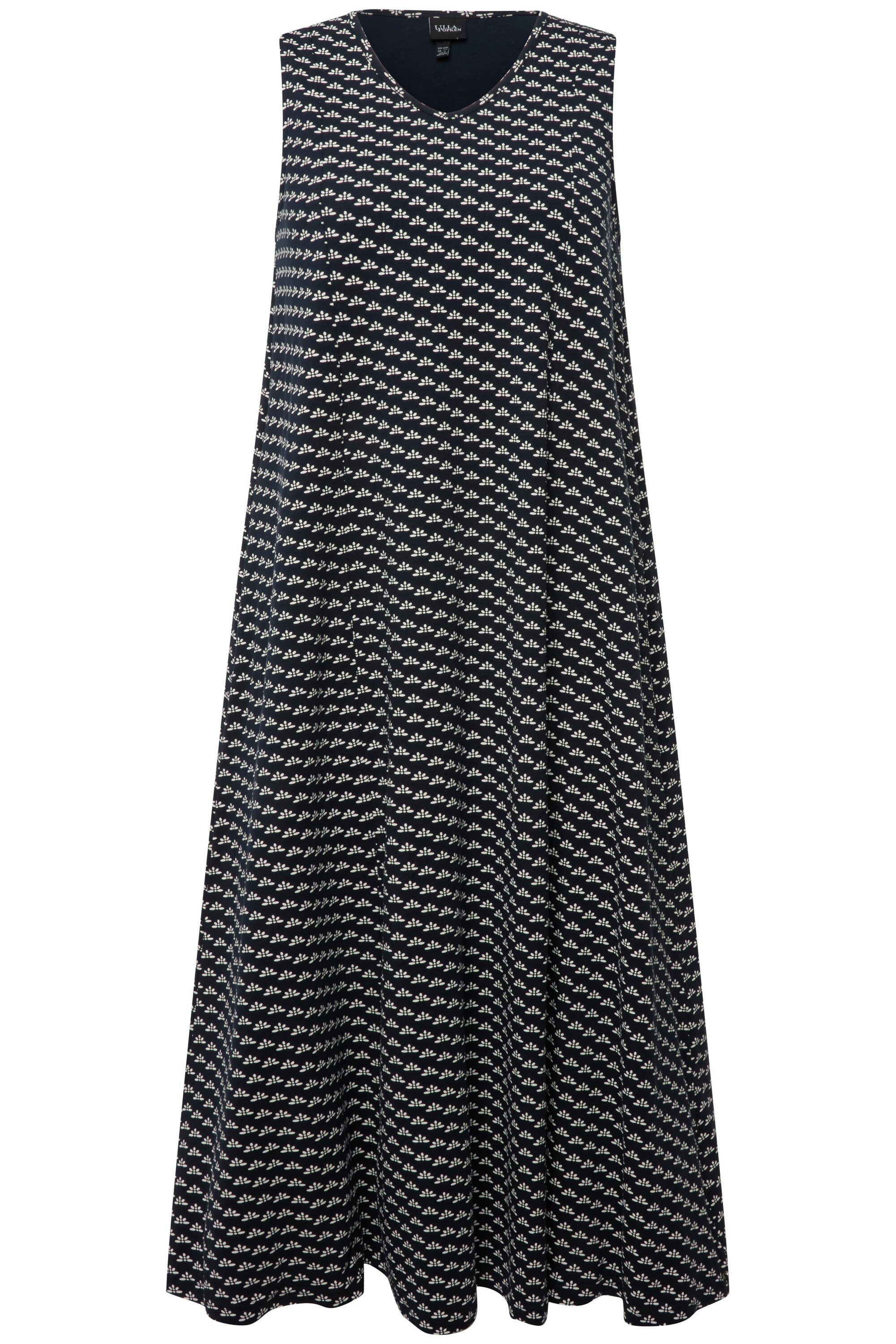 Ulla Popken Jerseykleid Jersey-Maxikleid A-Linie V-Ausschnitt günstig online kaufen