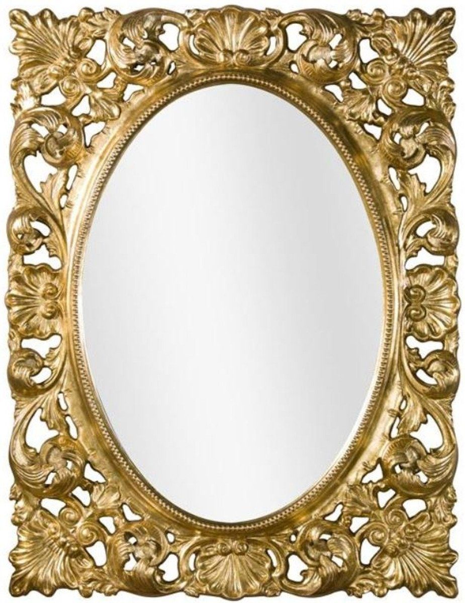 Barockspiegel Luxus Barock Wandspiegel Gold 73 x 6 x H. 95 cm - Wohnzimmer Spiegel - Garderoben Spiegel - Barock Spiegel