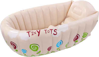 SunClub Babybadewanne aufblasbare Baby Badewanne "Tiny Tots" 91x61x29 cm, (Planschbecken oder Badewanne für Babys, 1-tlg), mit Temperatur-Kontrollfeld
