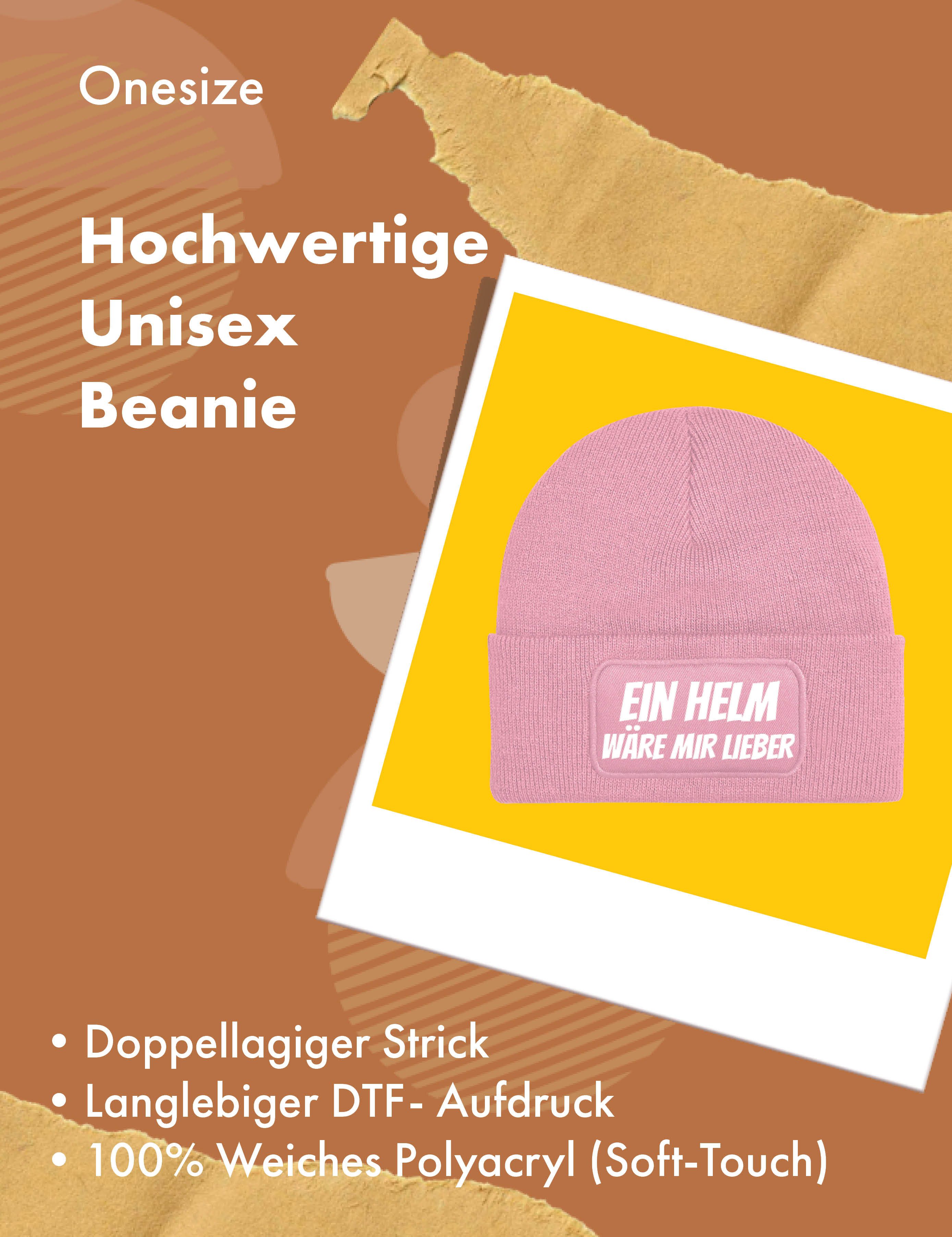 Youth Designz Beanie Ein Helm wäre mir Lieber unisex Beanie Müzte mit trendigem Motiv