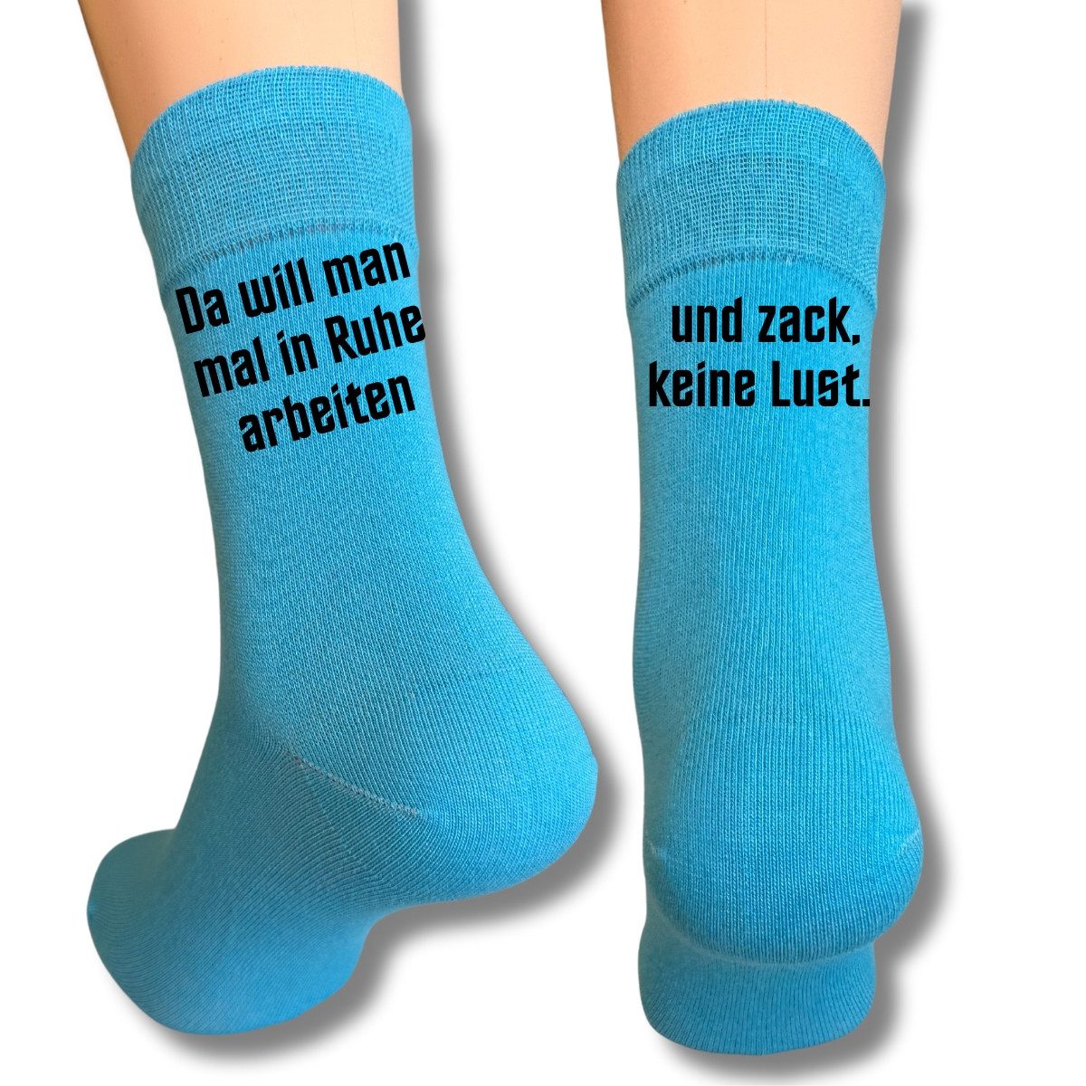 Basicsocken Spruchsocken "Da will man mal in Ruhe arbeiten..." lagune, 51-54