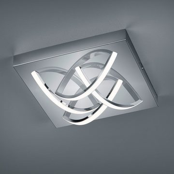 etc-shop LED Deckenleuchte, Leuchtmittel inklusive, Warmweiß, Deckenlampe Deckenleuchte Wohnzimmerlampe dimmbar Design chrom LED