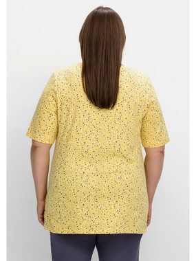 Sheego Longshirt Große Größen mit Minimal-Alloverdruck