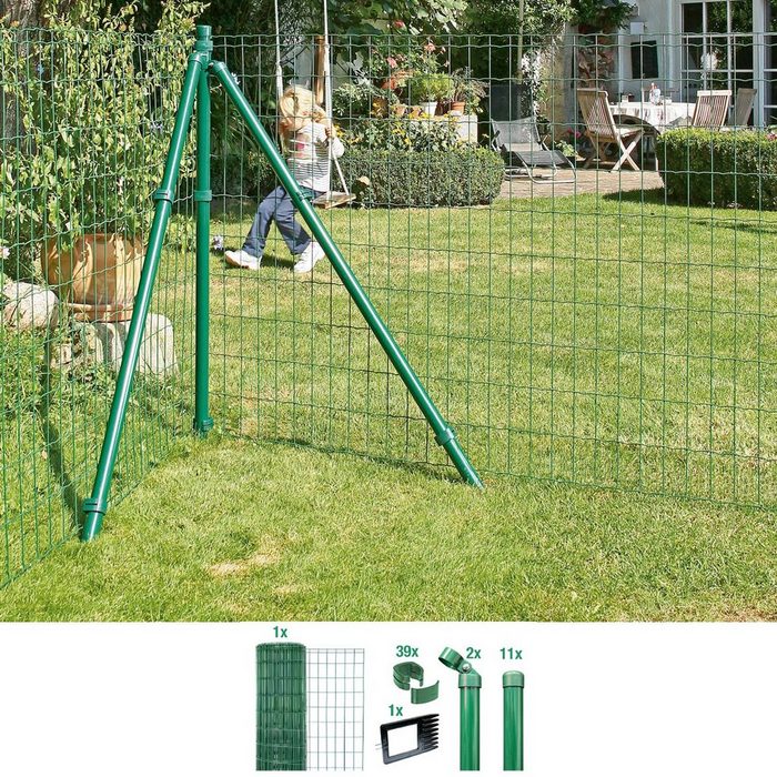 Alberts Schweißgitter Fix-Clip Pro® (Set) 100 cm hoch 25 m grün beschichtet zum Einbetonieren
