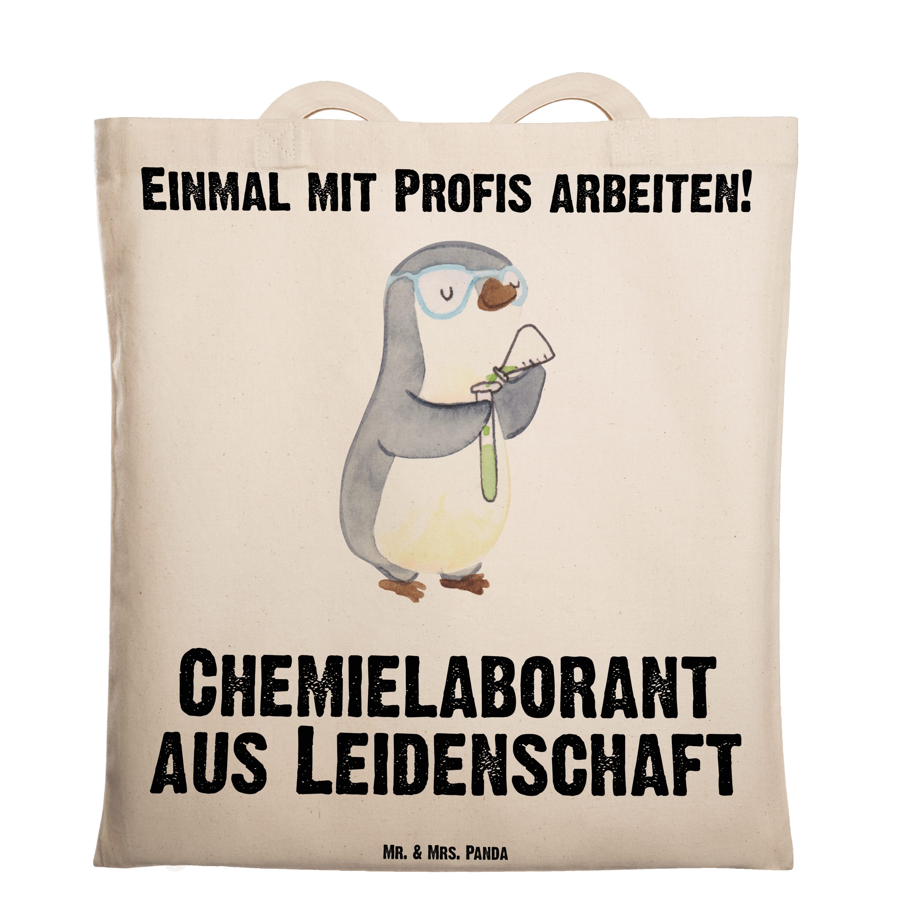 - & Transparent Mrs. Wissenschaf Panda Mr. Geschenk, aus (1-tlg) Chemielaborant Leidenschaft - Tragetasche