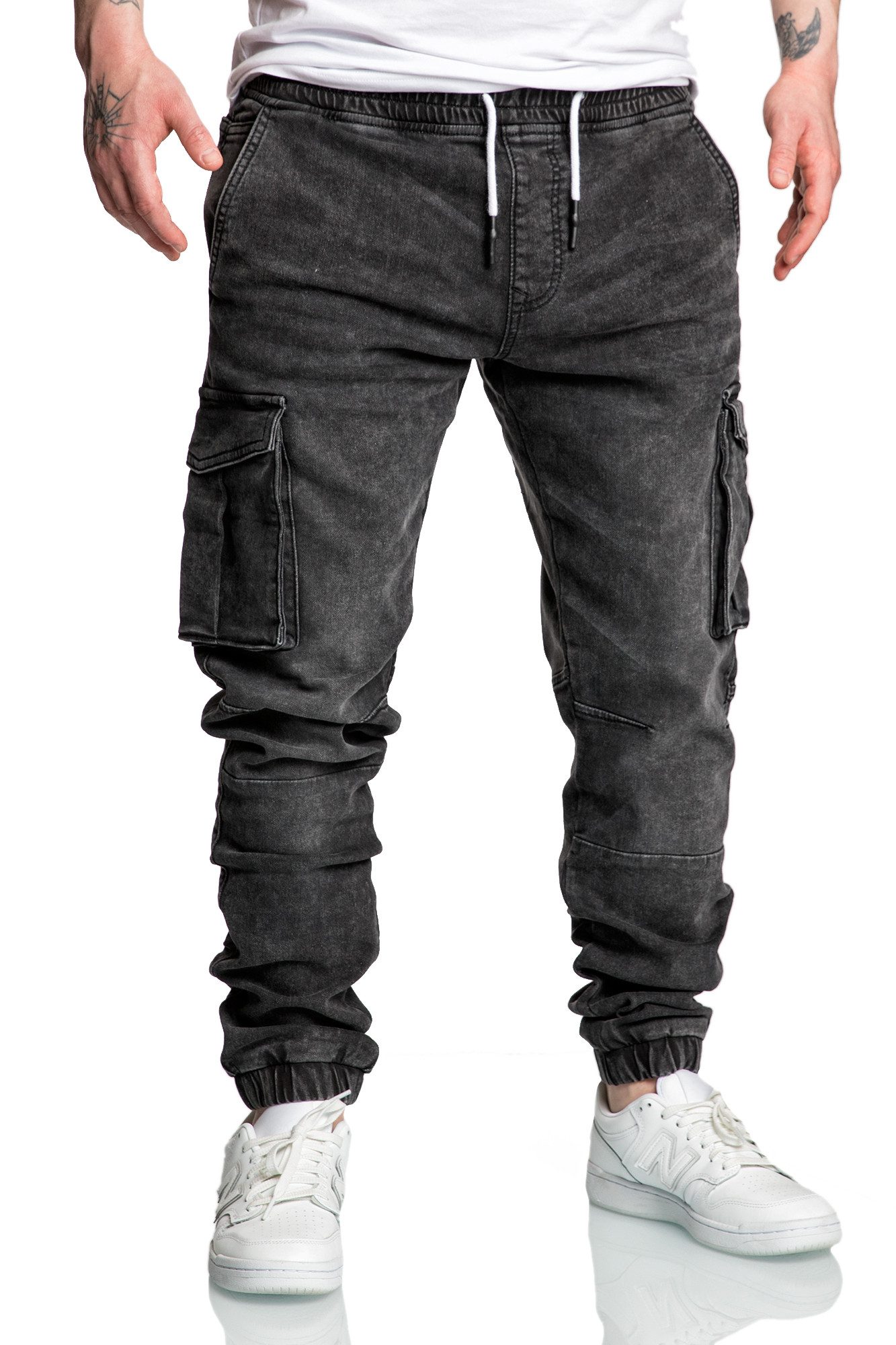Amaci&Sons Cargojeans ALSIP Sweathose im Denim günstig online kaufen