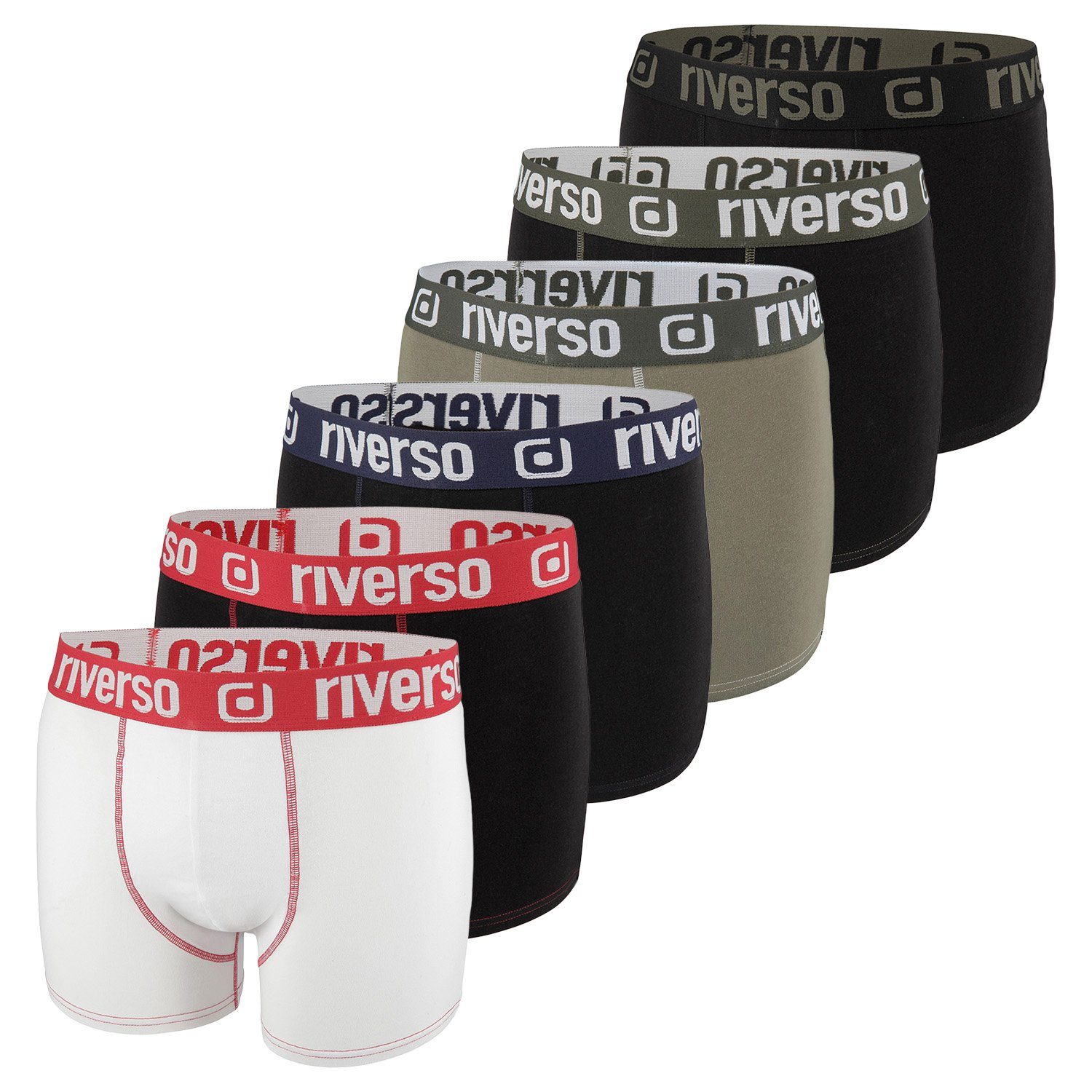 riverso Boxershorts Herren Retroshorts RIVJONNY Unterhosen (Vorteilspack, 6-St) Basic Boxer mit Stretch
