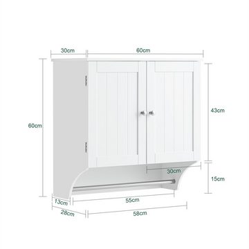 SoBuy Hängeschrank BZR84 Wandschrank mit Türen Badschrank Küchenschrank Medizinschrank