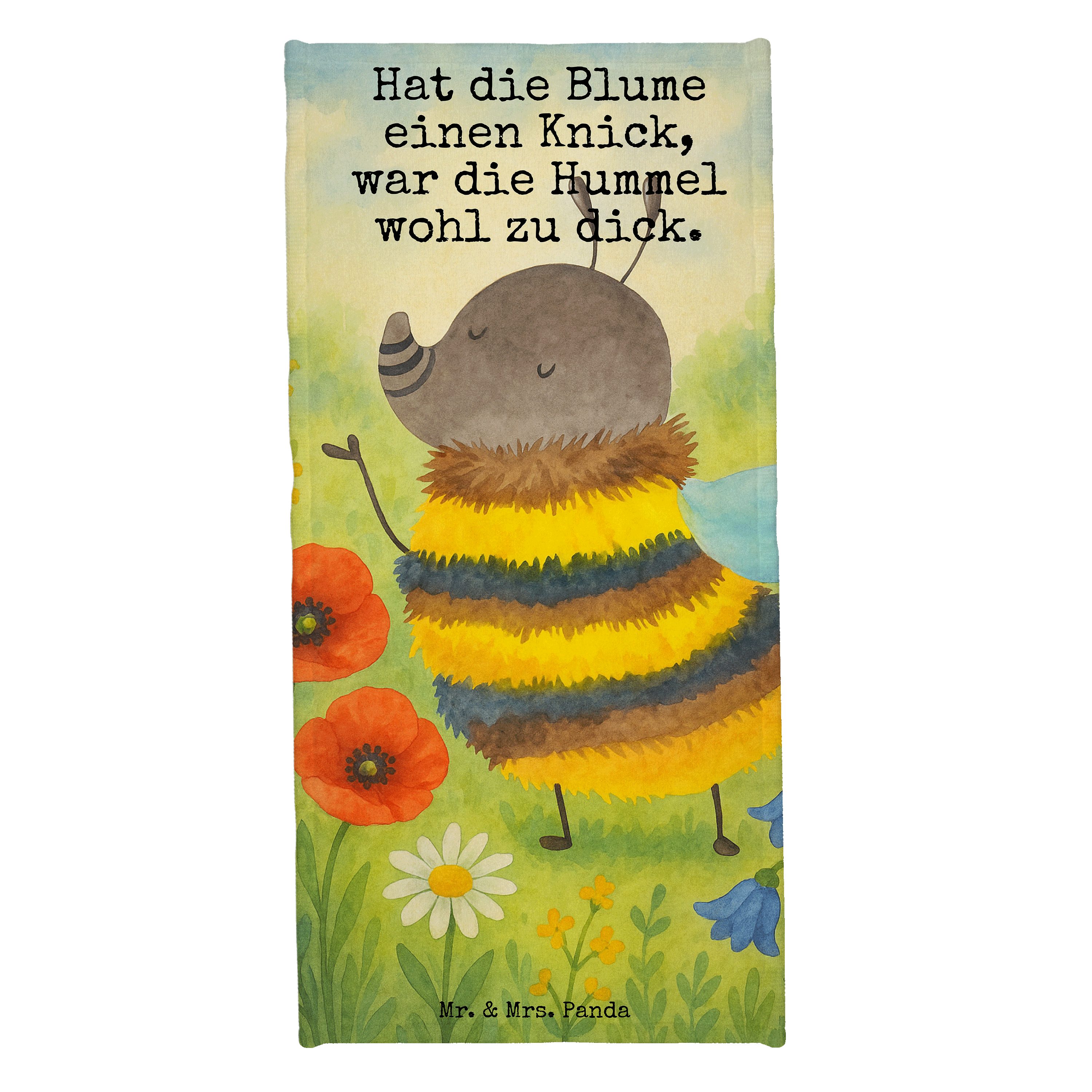 Mr. & Mrs. Panda Handtuch Hummel flauschig Design, Handtuch, Weiß, Badelaken, Natur, sporthandt, Kunstfaser (Packung), Sport Handtuch Duschhandtuch Handtuch