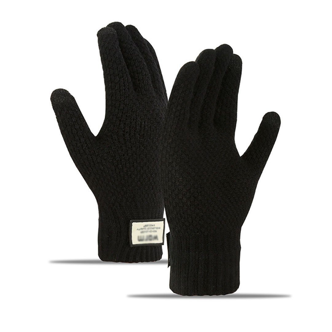 AUKUU Strickhandschuhe und schwarz kalte Verdickte warme Strickhandschuhe (Winter-Touchscreen-Strickhandschuhe)