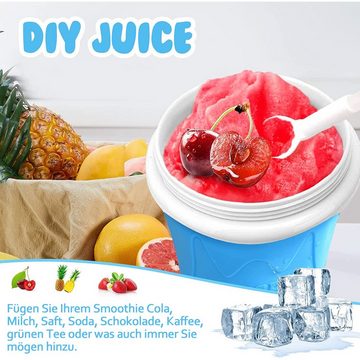 NUODWELL Smoothie-Maker Slush Becher, Slushy Squeeze Cup, Smoothie Maker mit Strohhalm Löffel