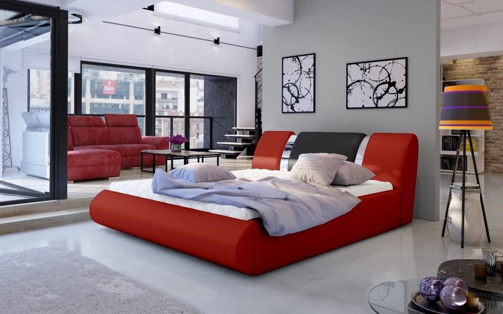 Xlmoebel Polsterbett Boxspringbett in Schwarz und Weiß mit eleganter Ästhetik (Boxspringbett), Hergestellt in Europa