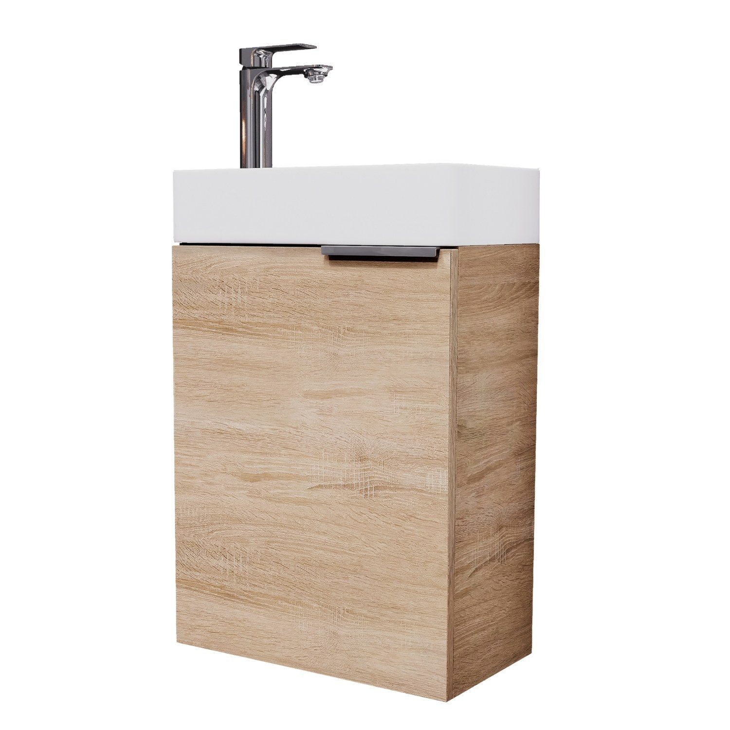 Planetmöbel Waschtisch Waschbeckenunterschrank 40cm Sonoma Eiche (2er Set, günstig online kaufen