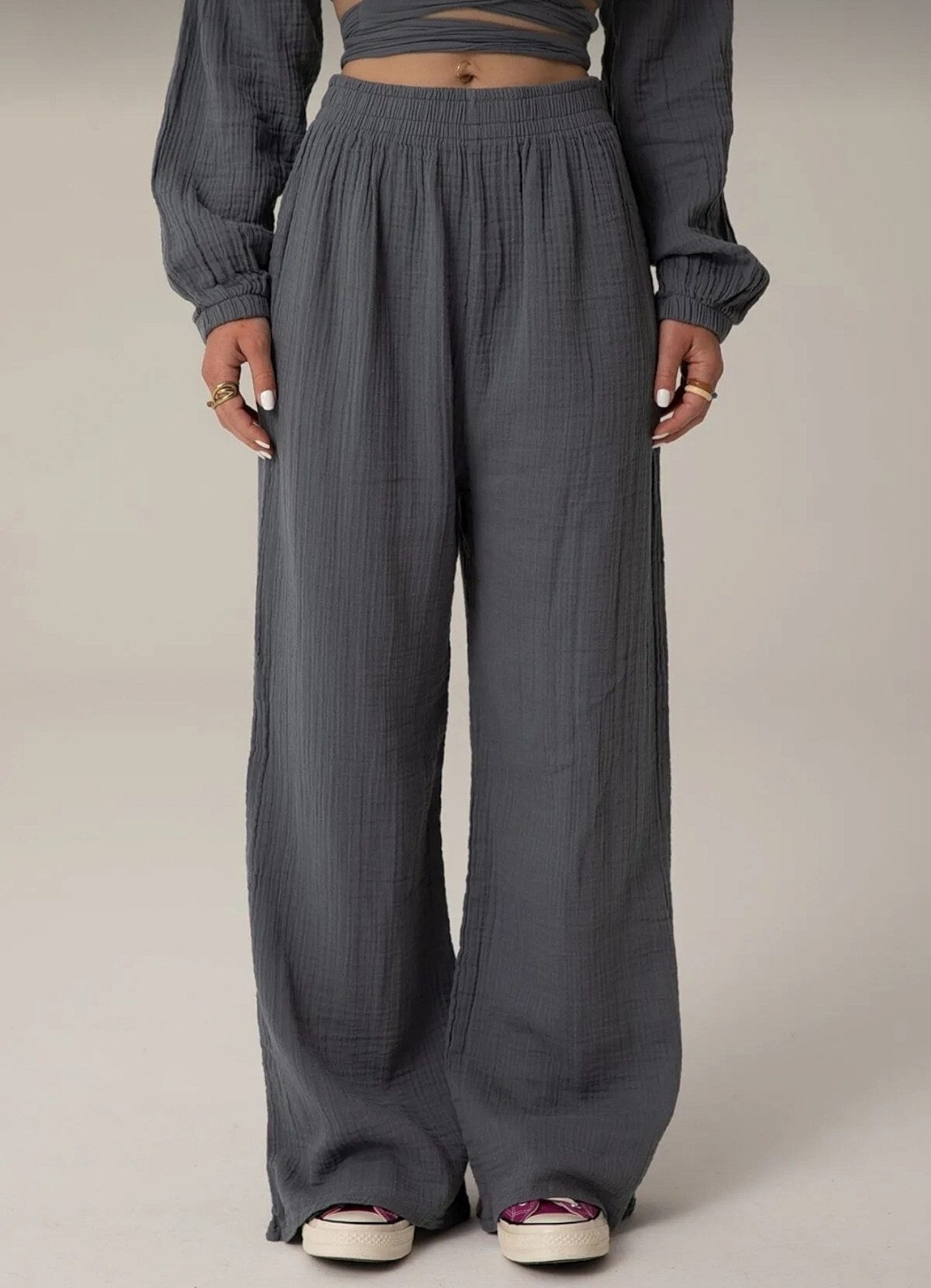 fashionshowcase Palazzohose Damen Sommerhose aus Musselin günstig online kaufen
