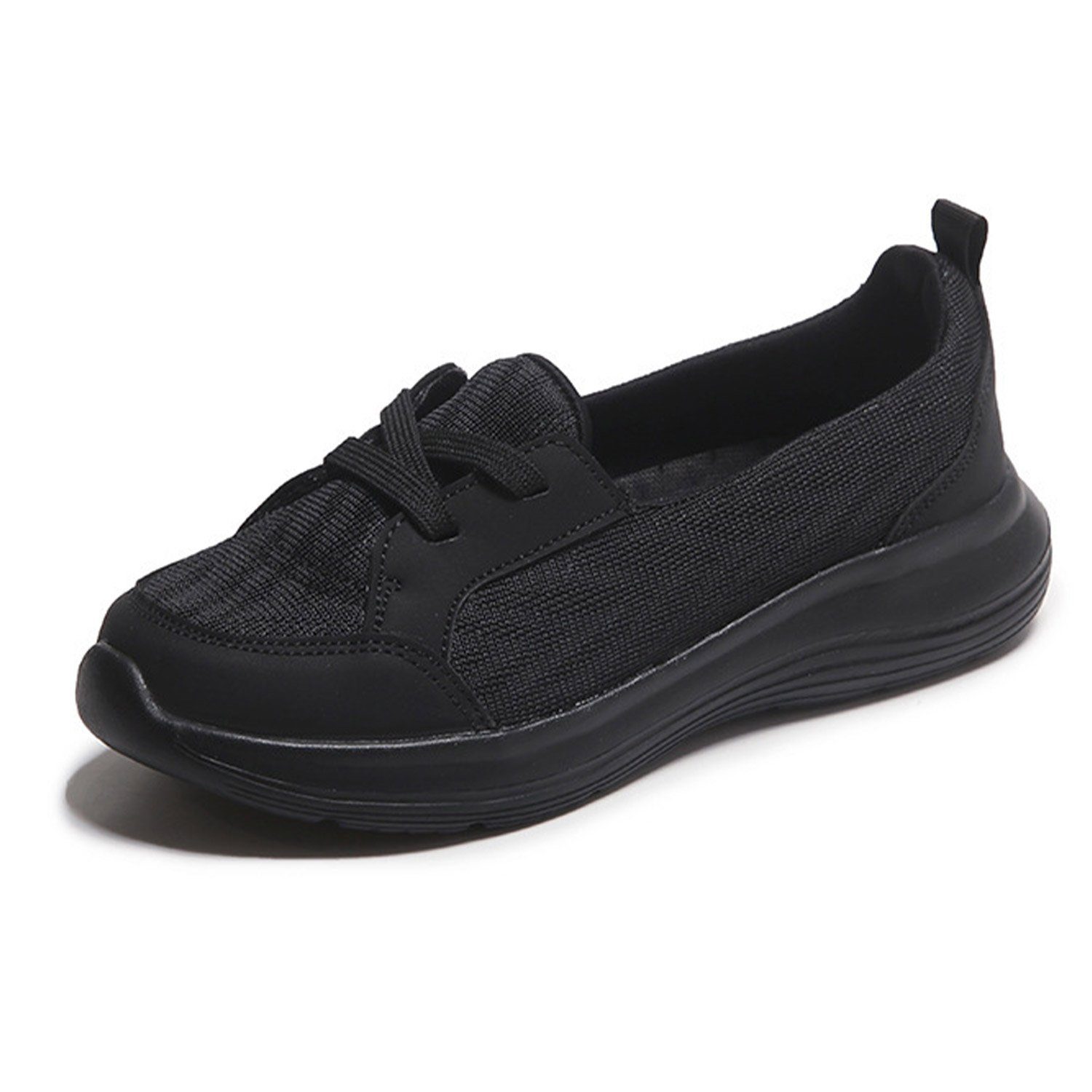 Schwarz Freizeit Sneaker Damen Sportliche Daisred Slip-On Schuhe Bequeme