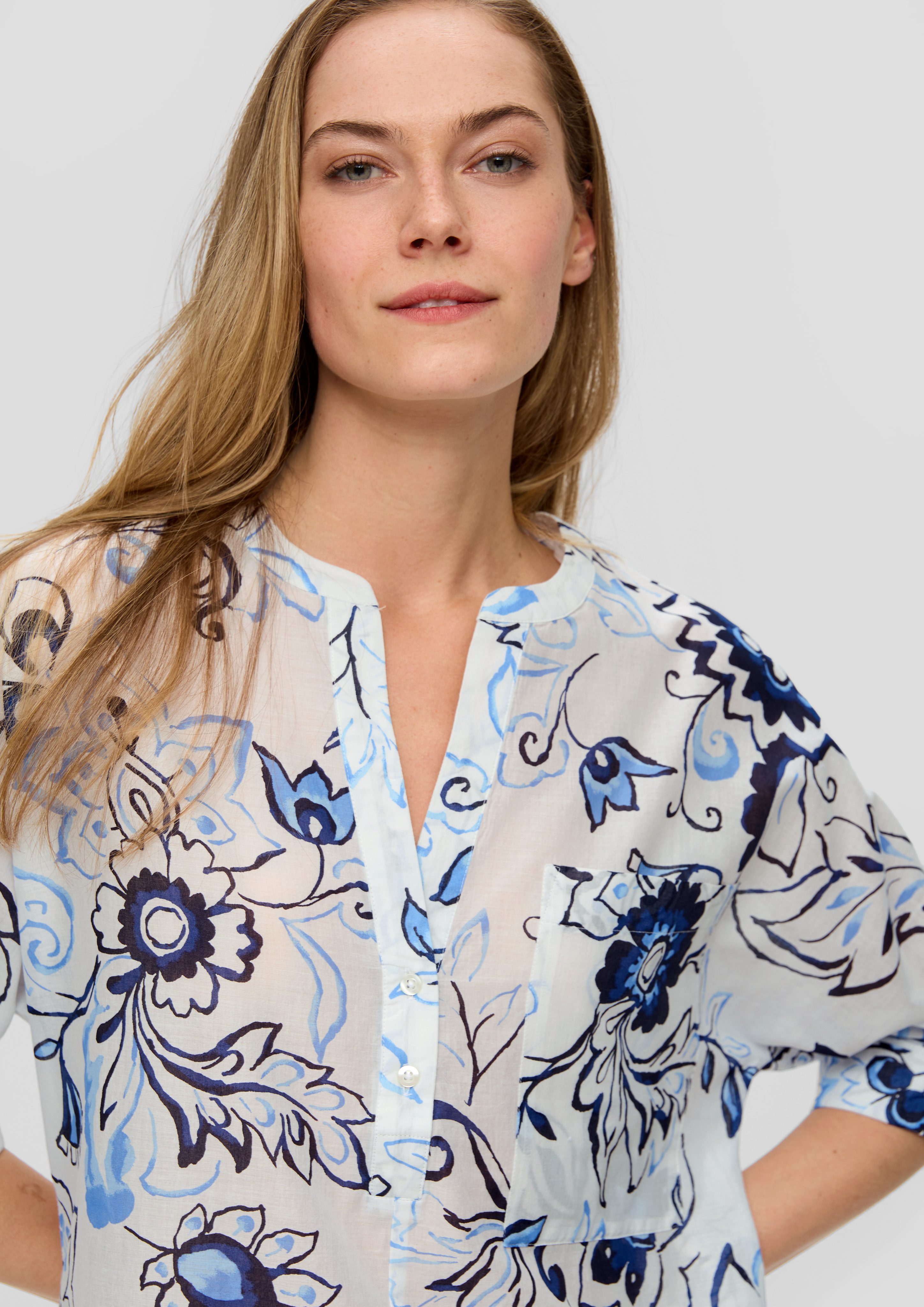 s.Oliver Kurzarmbluse Baumwollbluse mit Fledermausärmeln und günstig online kaufen