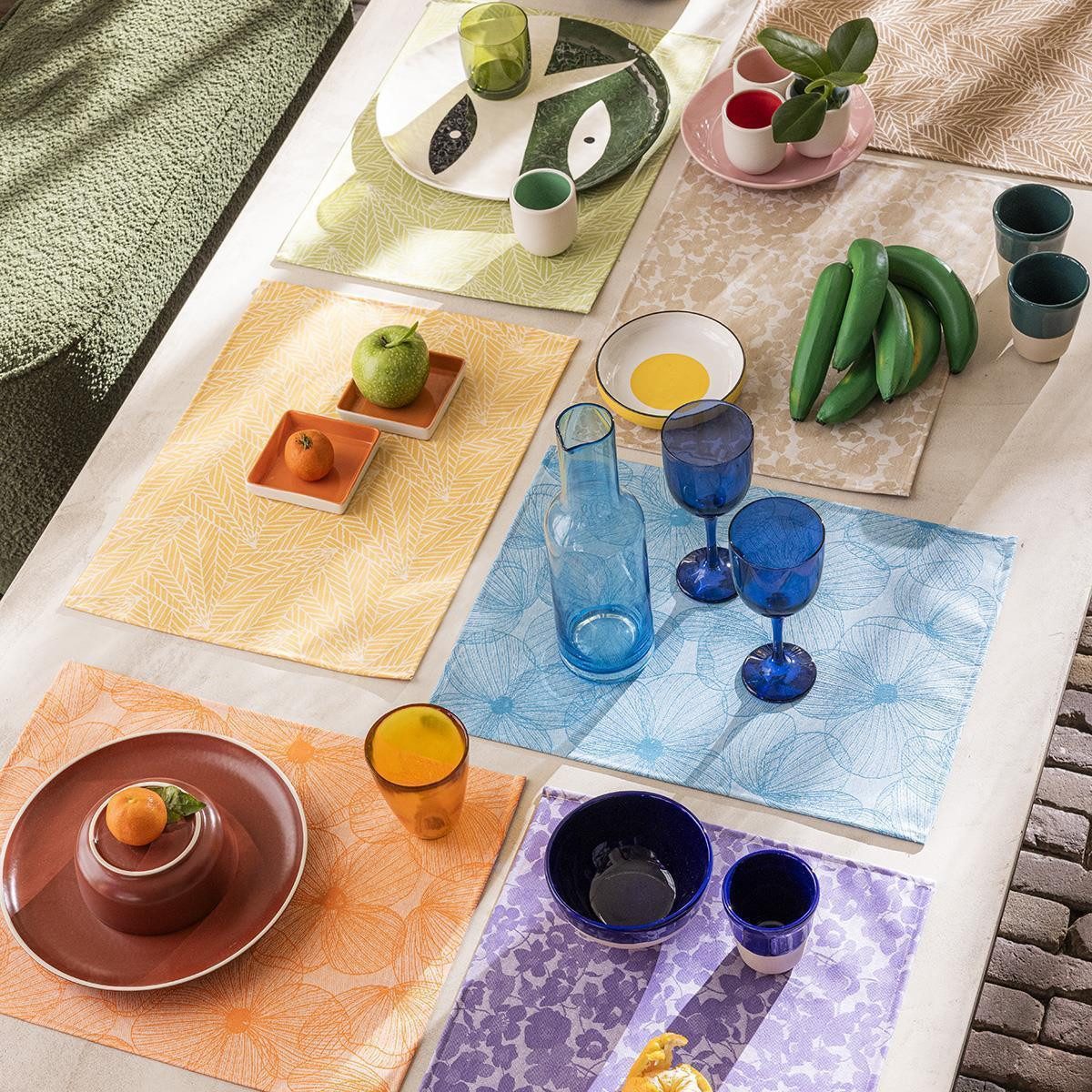 Le Jacquard Francais Platzset Beschichtete Tischsets (2x Set) A La Carte Feuilles Brun 36x48 cm, (Set, 2-St), beschichtet