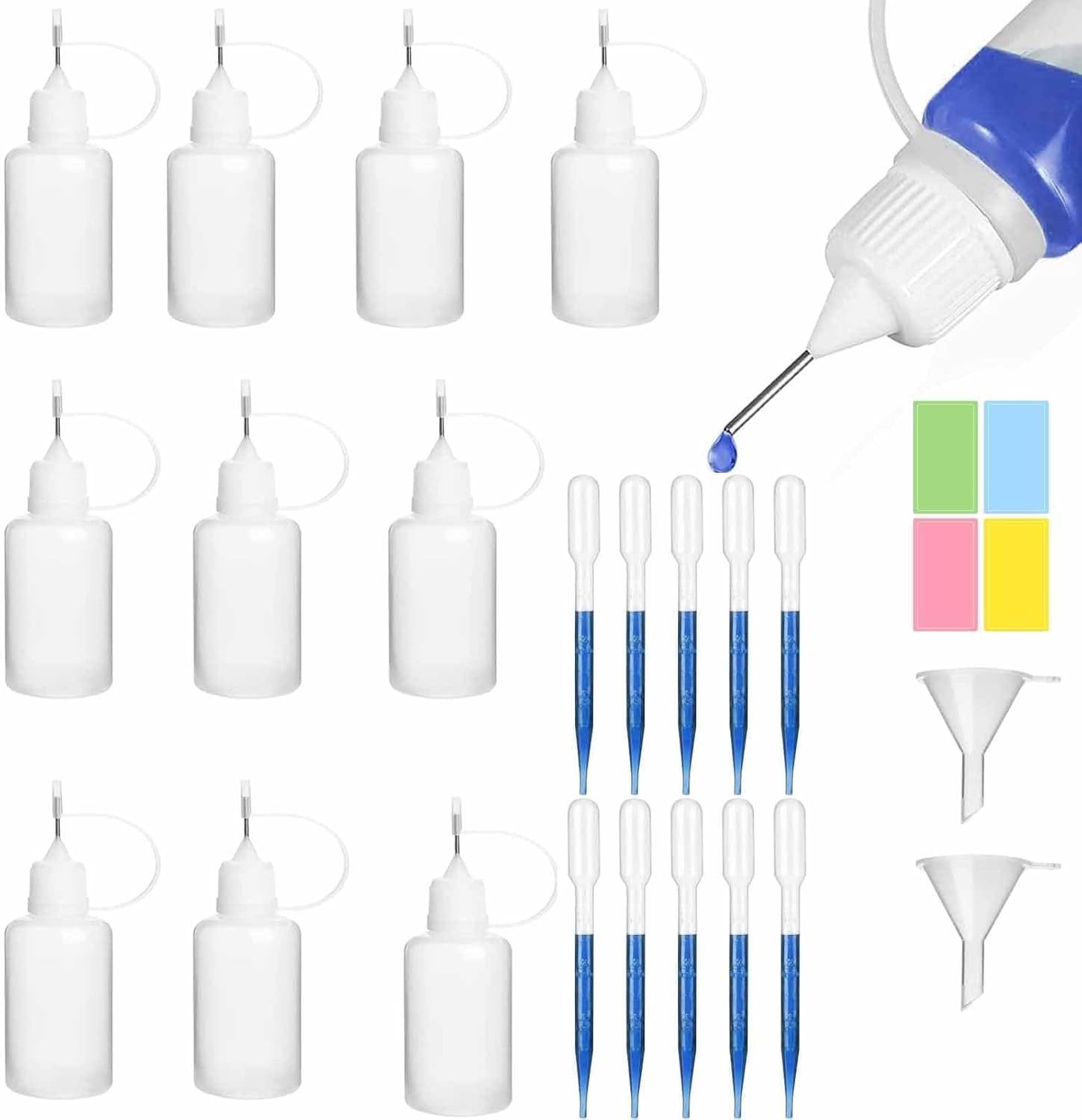 FELIXLEO Feldflasche 10 Stück Nadelflaschen 5ml Präzisionsspitzen Applikator Quetschflasche