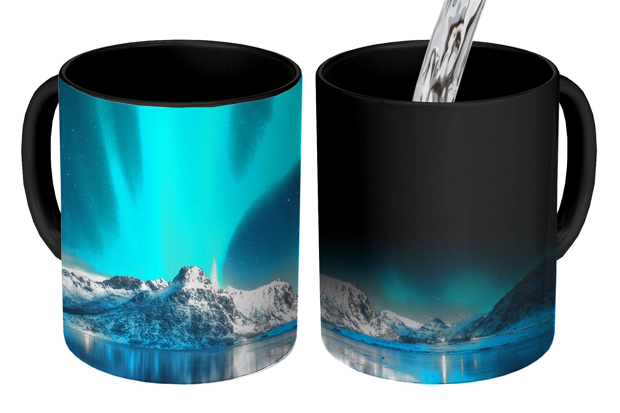 Tasse Nordlicht - Eis - Schnee - Norwegen - Blau - Berge
