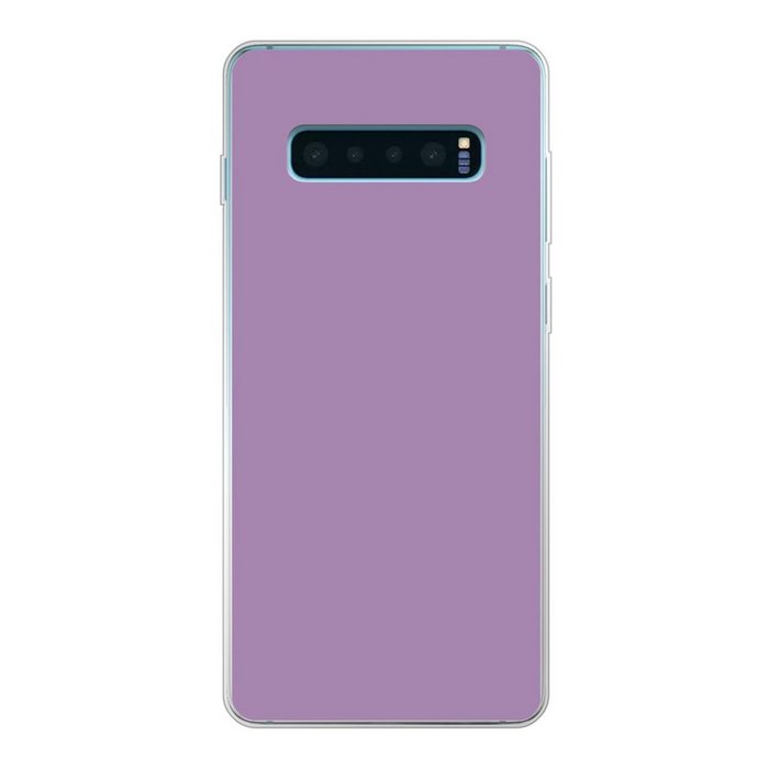 MuchoWow Handyhülle Innenbereich - Violett - Farben - Farbe - Einfarbig Phone Case Handyhülle Samsung Galaxy S10+ Silikon Schutzhülle