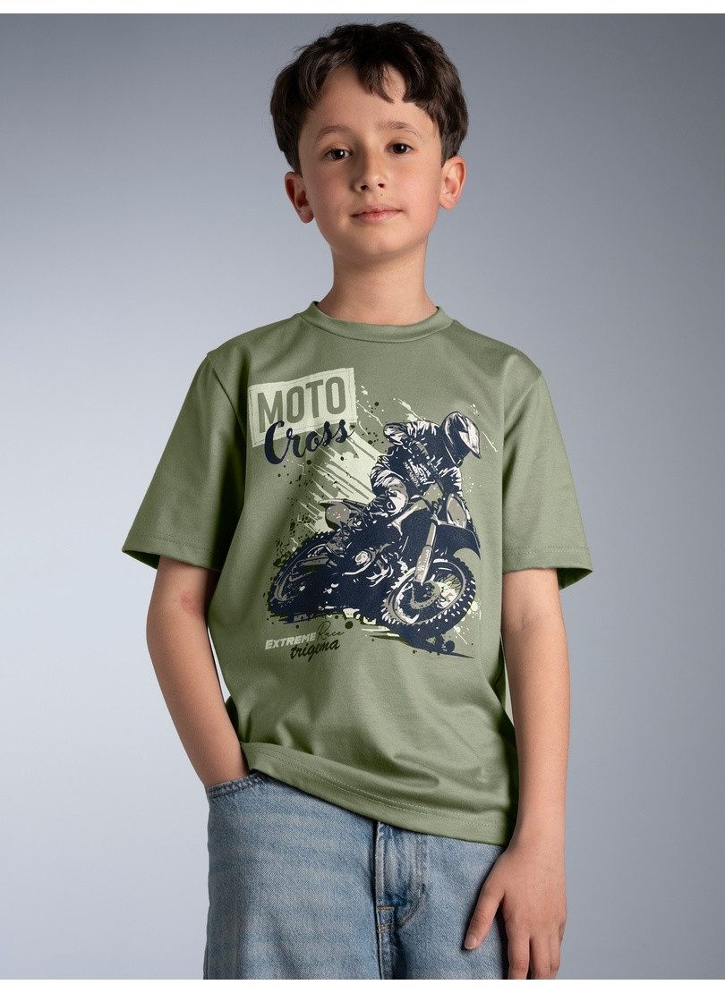 Trigema T-Shirt TRIGEMA T-Shirt mit Printmotiv "Moto Cross" (1-tlg)