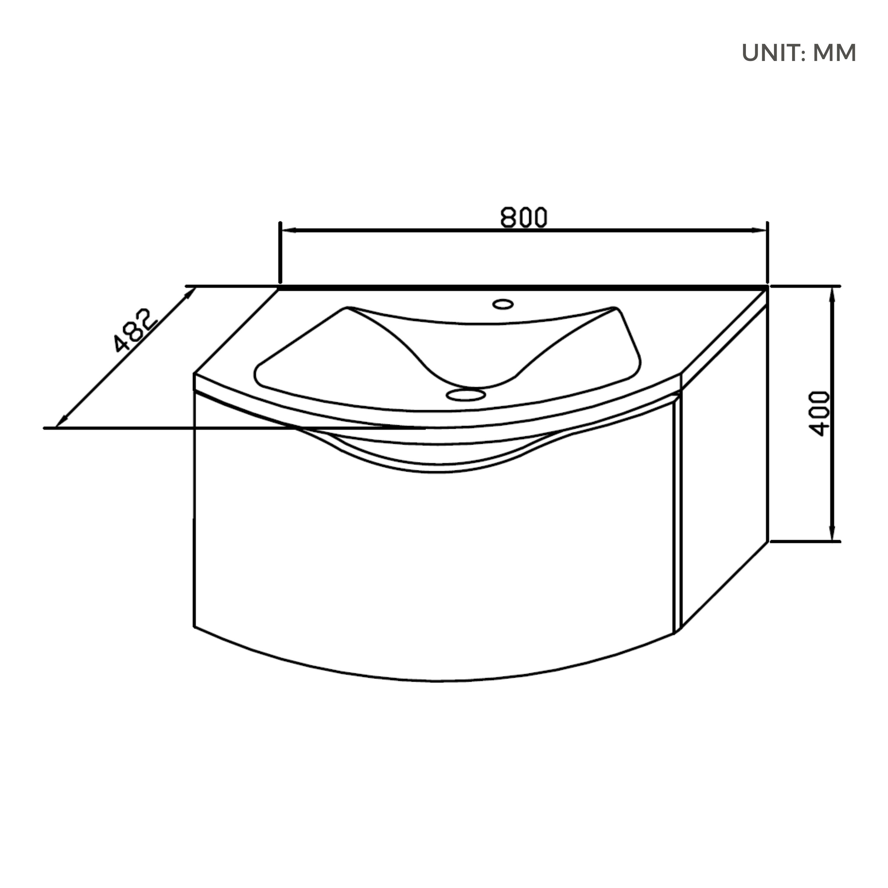 BRIDGE BENO Badmöbel-Set 60/80cm Curved Badezimmerwaschtisch, günstig online kaufen