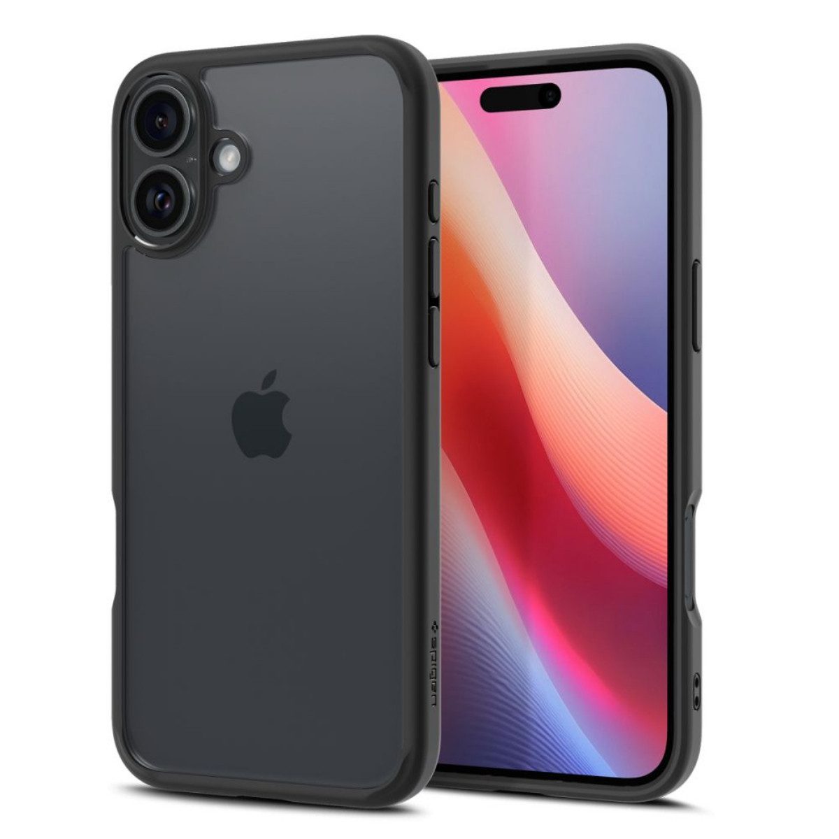 Spigen Handyhülle Ultra Hybrid Mattschwarz Kompatibel mit iPhone 16 6,1, Militärstandard getestet für zuverlässigen Schutz bei Stürzen