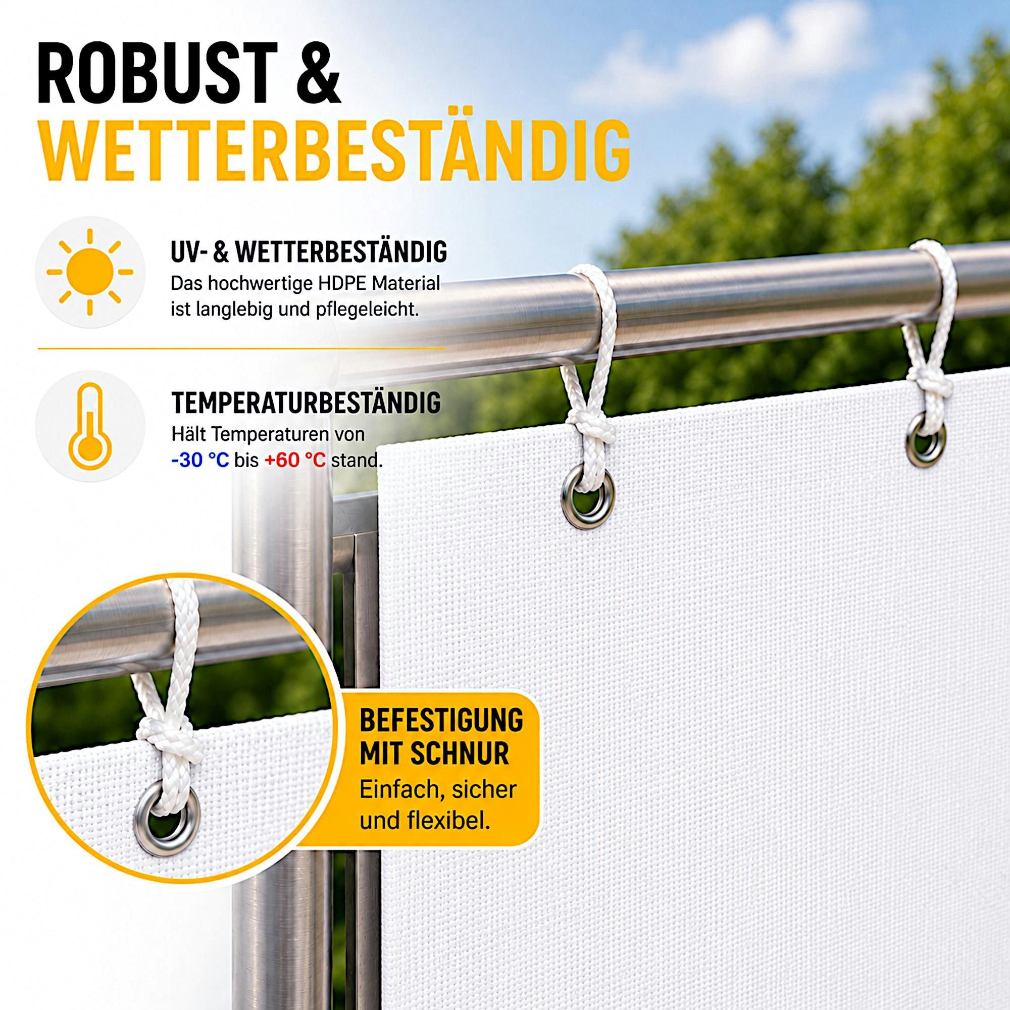 ESTEXO Sichtschutzzaunmatten Balkon Sichtschutz Balkonbespannung 75 x 600 cm Terrasse Sonnen Wind