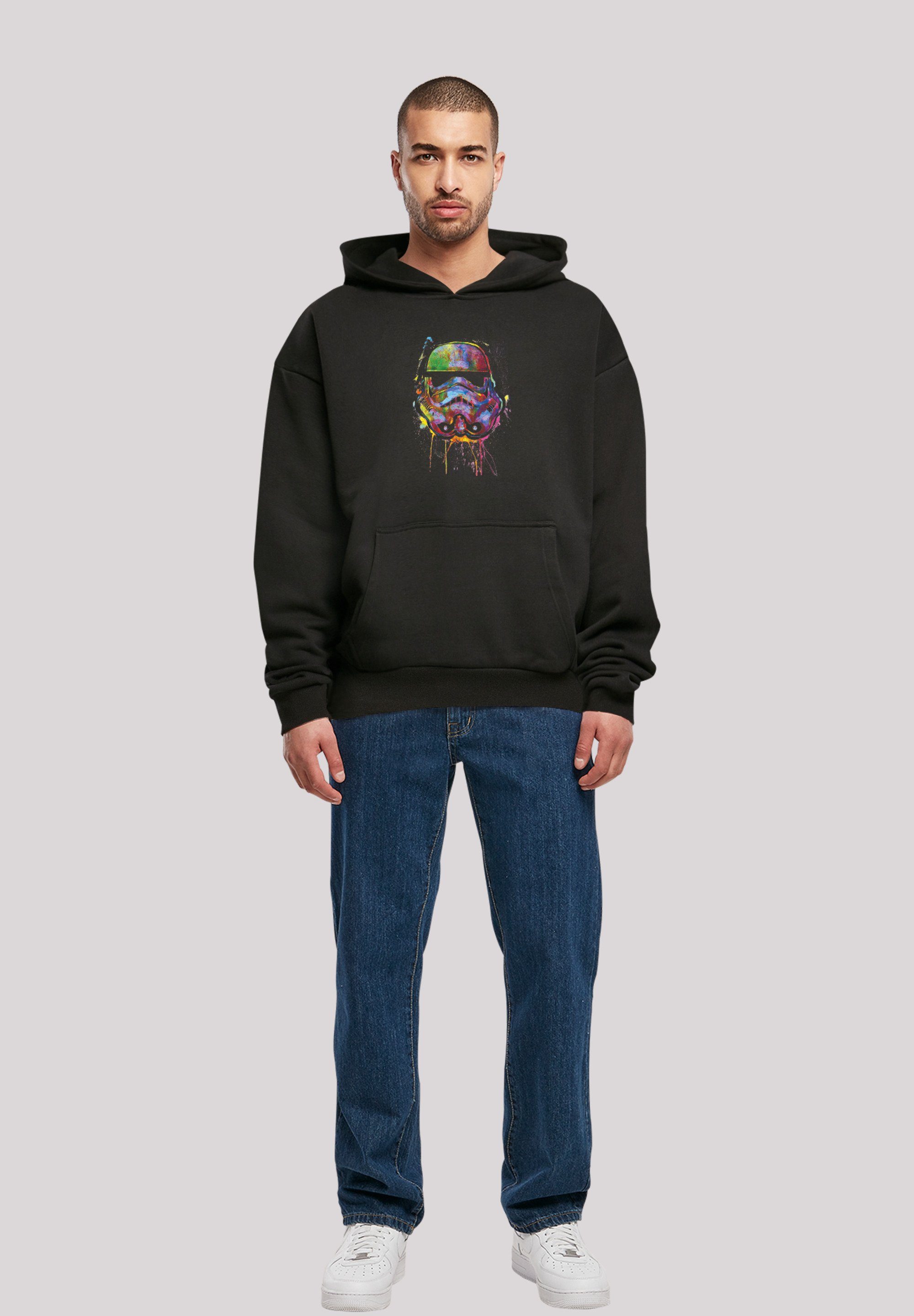 Stormtrooper Splats F4NT4STIC Heavy with (1-tlg) Paint black Sweater Herren Hoody Ultra