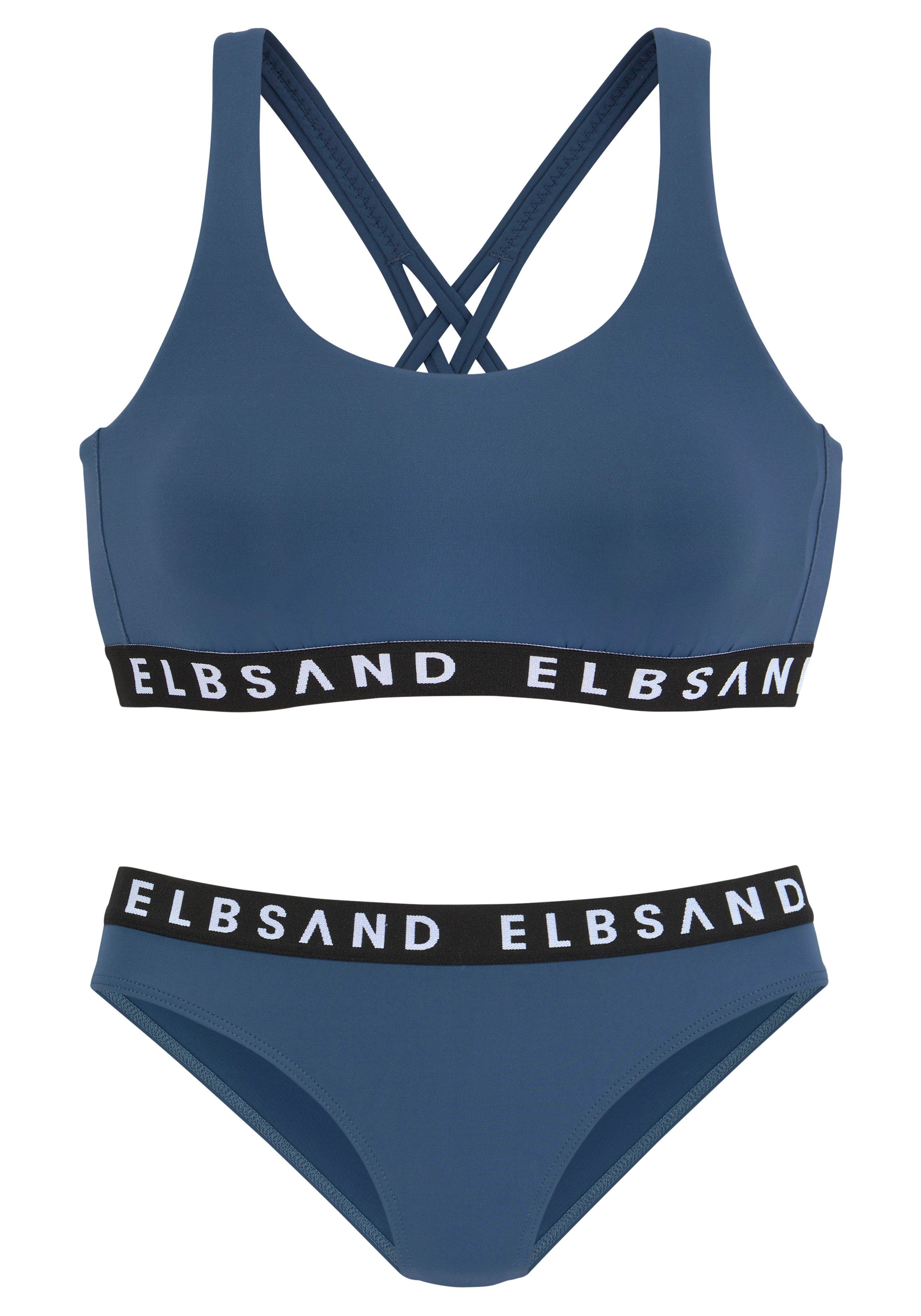 Elbsand Bustier-Bikini mit Markenschriftzügen in Kontrastfarbe
