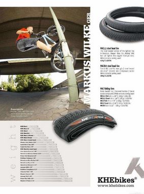 KHEbikes Fahrradreifen MAC2+, BMX Reifen PARK/STREET 20 Zoll x 2,30" Zoll