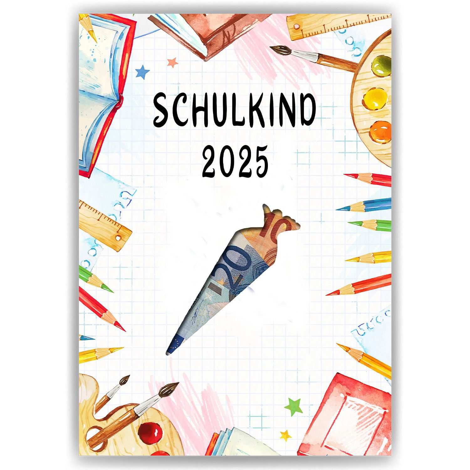 Tigerlino Poster Geldgeschenk Einschulung Schulkind Schulanfang Erstklässler Zuckertüte