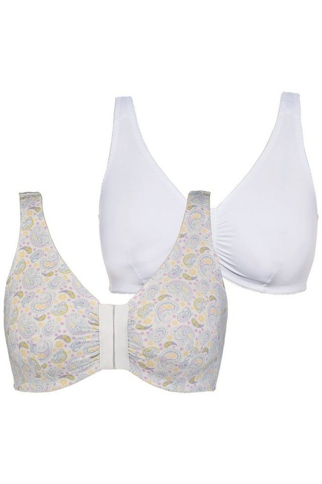 Ulla Popken Bustiers 2er-Pack - Plus Size, Je 1x Schleifenmuster & Uni, Stützend Ohne Bügel