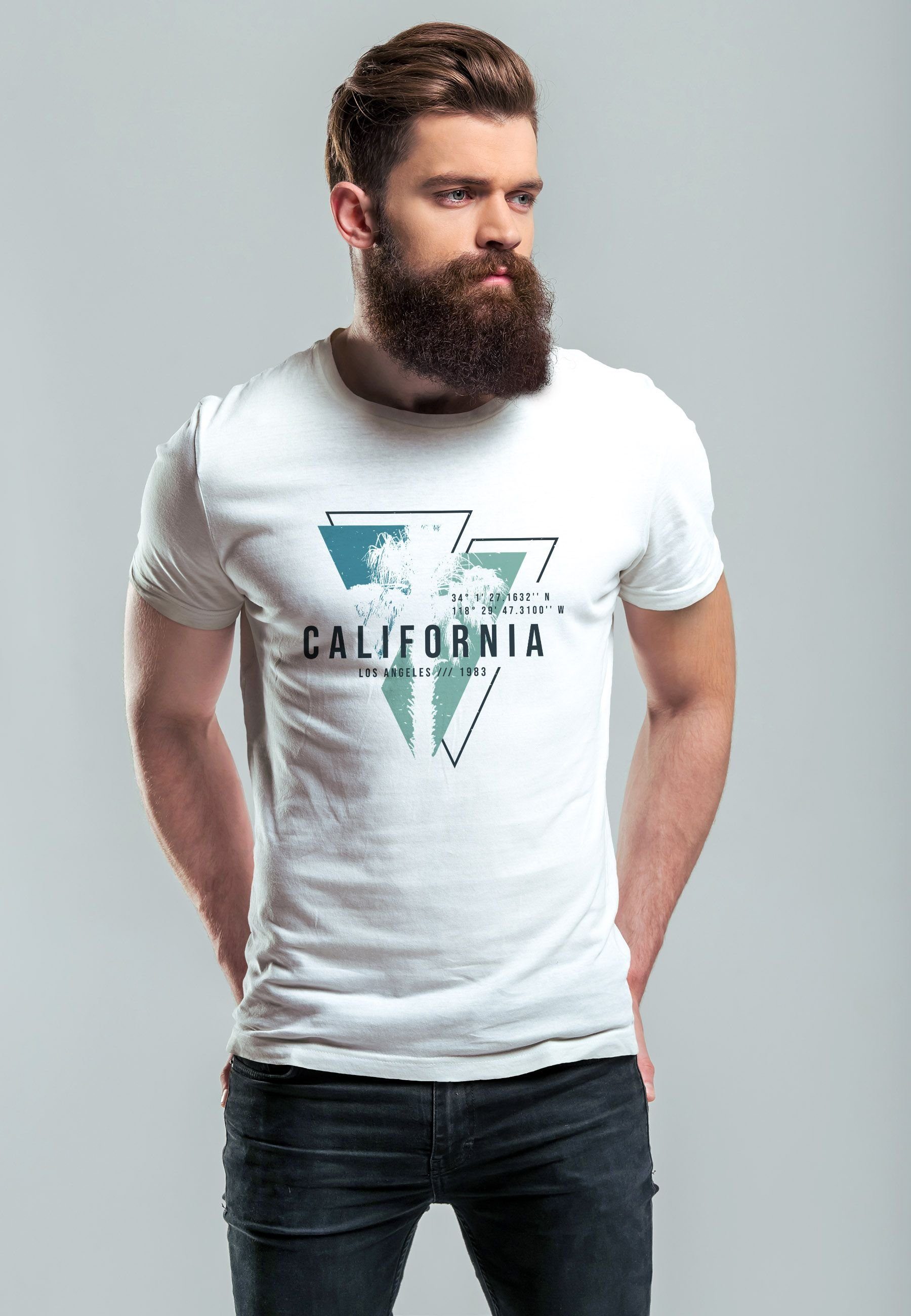 Neverless Print-Shirt Herren T-Shirt California Los günstig online kaufen