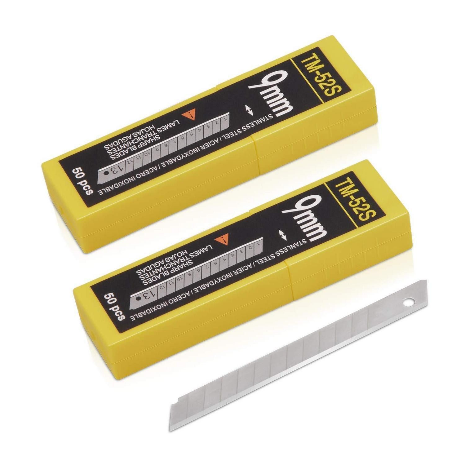 LuxusKollektion Cuttermesser Ersatzklingen 9mm Kohlenstoffstahl 100 Stück
