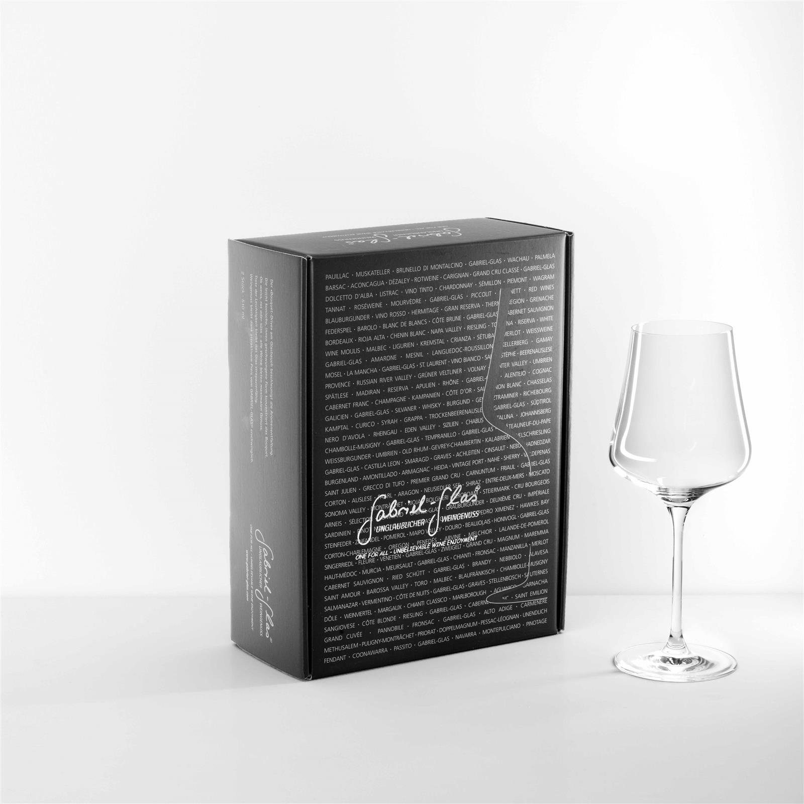 Gabriel-Glas Rotweinglas Gabriel Glas - One for all verpackt im 2er Geschenkkarton, Glas