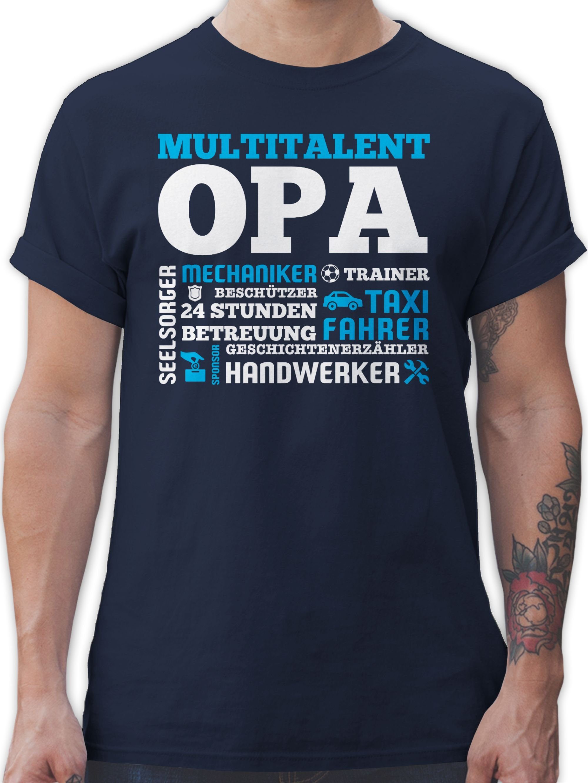 T-Shirt 1 Geschenke Multitalent Opa Opa Shirtracer Navy Blau