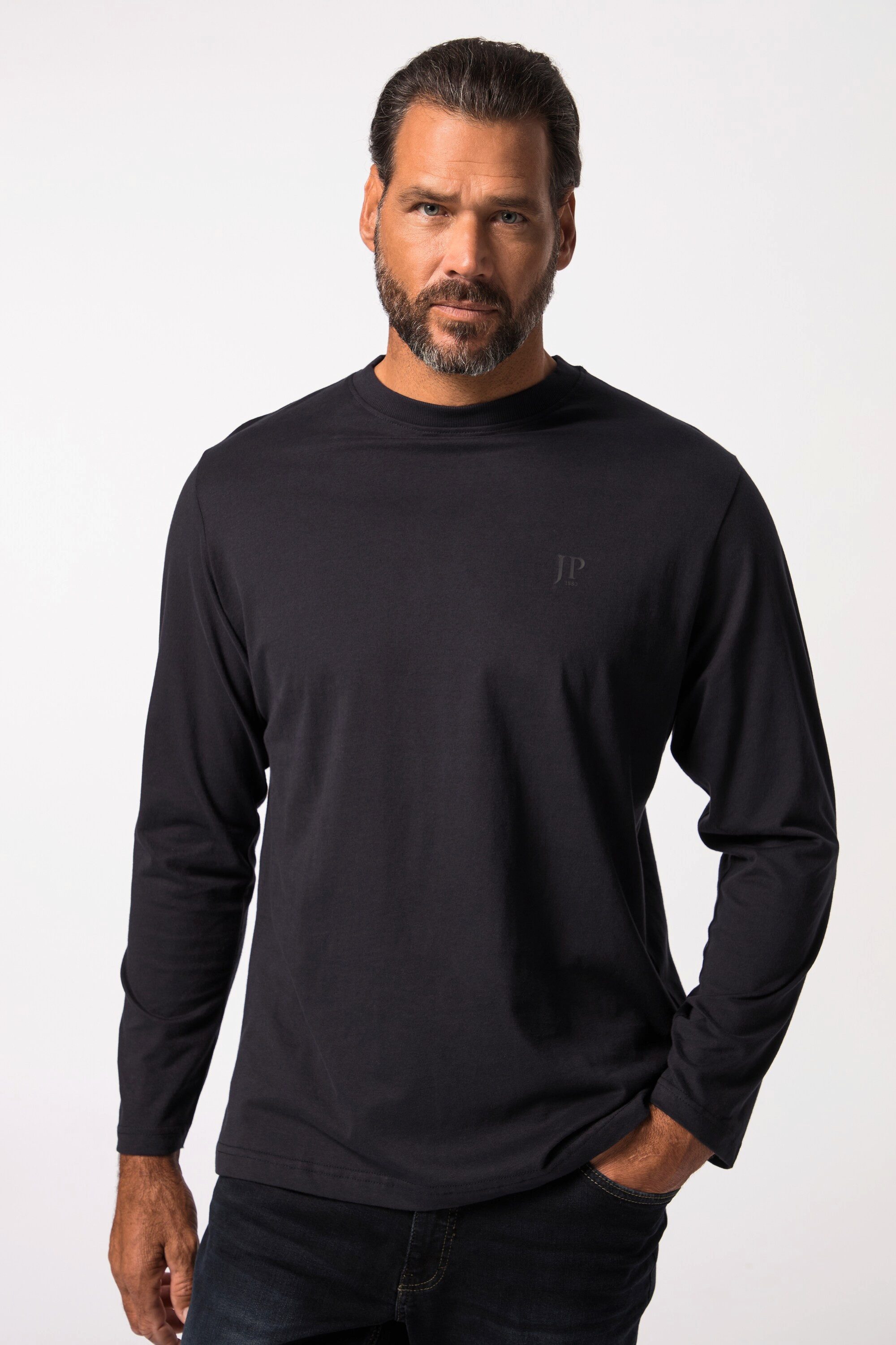 JP1880 T-Shirt bis 8XL Langarmshirt Sweatshirt mit Logo-Stickerei günstig online kaufen