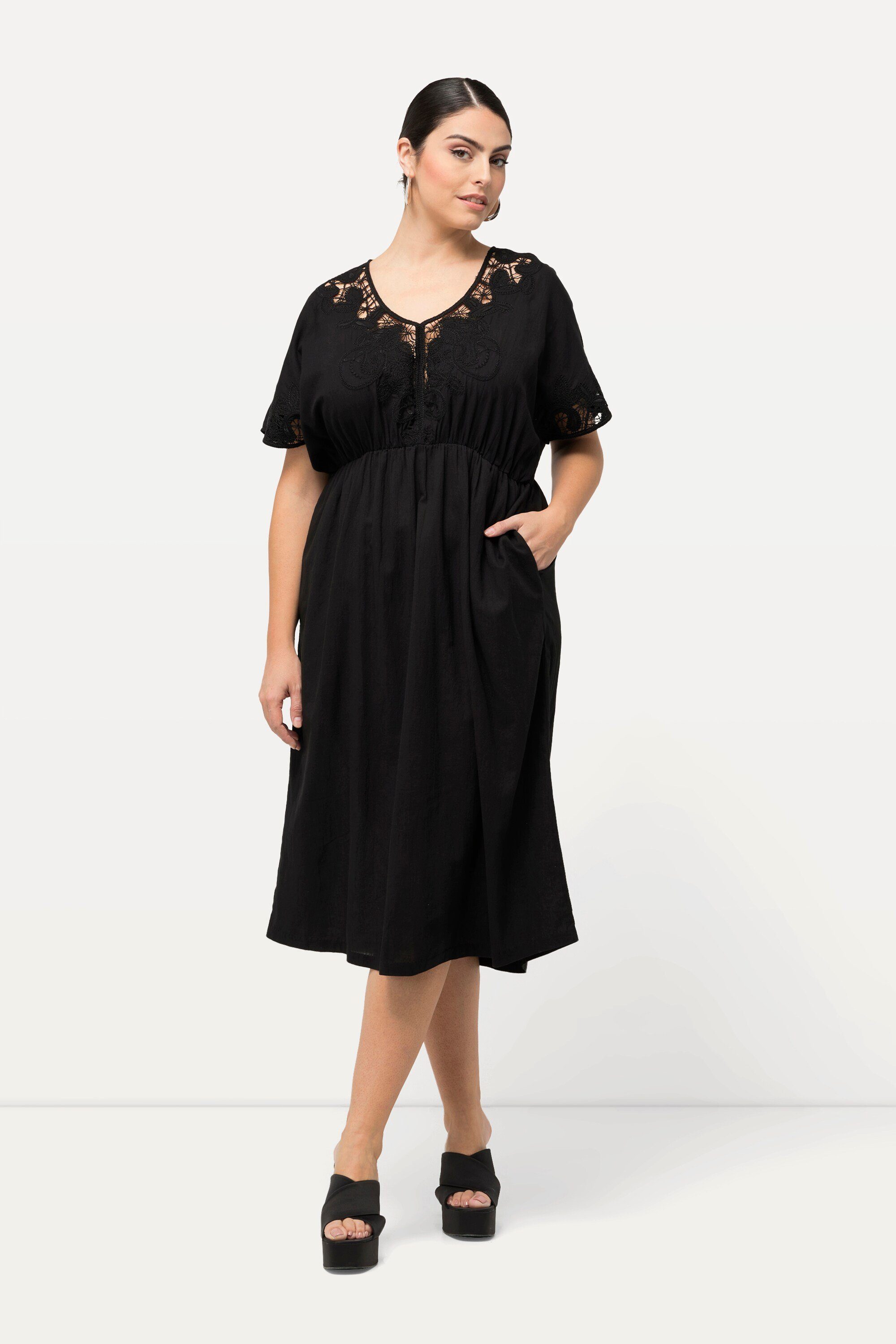 Ulla Popken Maxikleid Kleid Stickerei Oversized günstig online kaufen