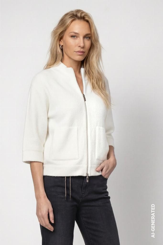 Monari Strickjacke Strickjacke mit Pattentaschen