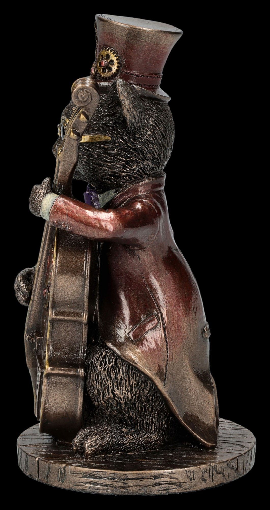 Figuren Shop GmbH Tierfigur Steampunk Figur - Katzen Bassist - Veronese - Steampunk Dekofigur Deko