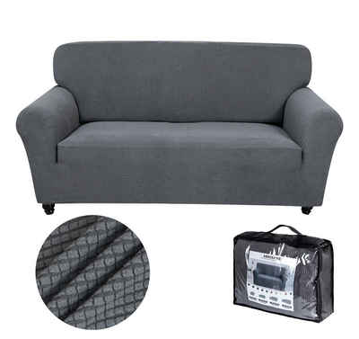 Sofabezug Sofa Überwürfe Elastische Antirutsch Atmungsaktive Sofahusse, Homewit, 2-Sitzer/145cm-185cm, Spandex, Grau