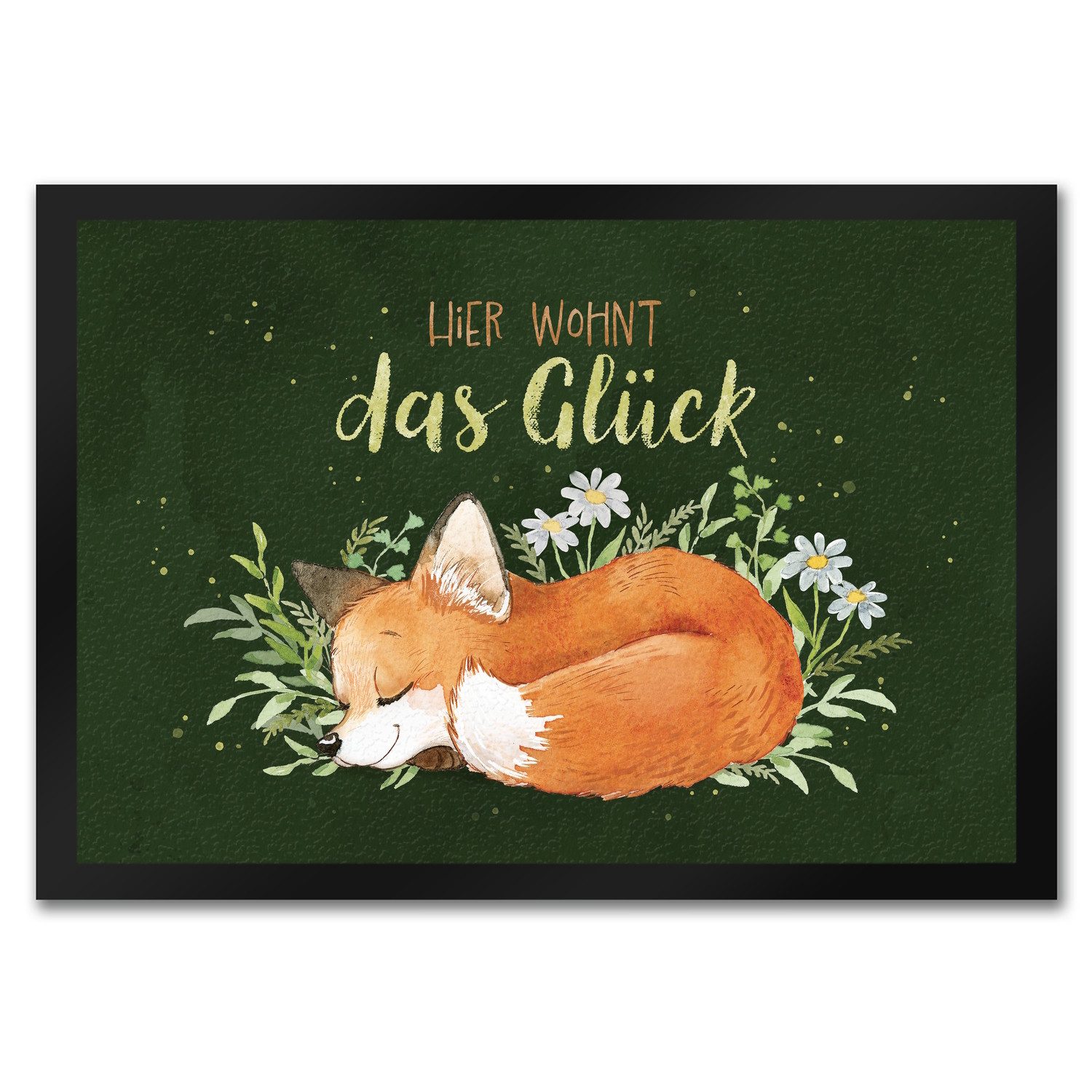 speecheese Fußmatte Hier wohnt das Glück Fußmatte in 35x50 cm mit Fuchs im günstig online kaufen