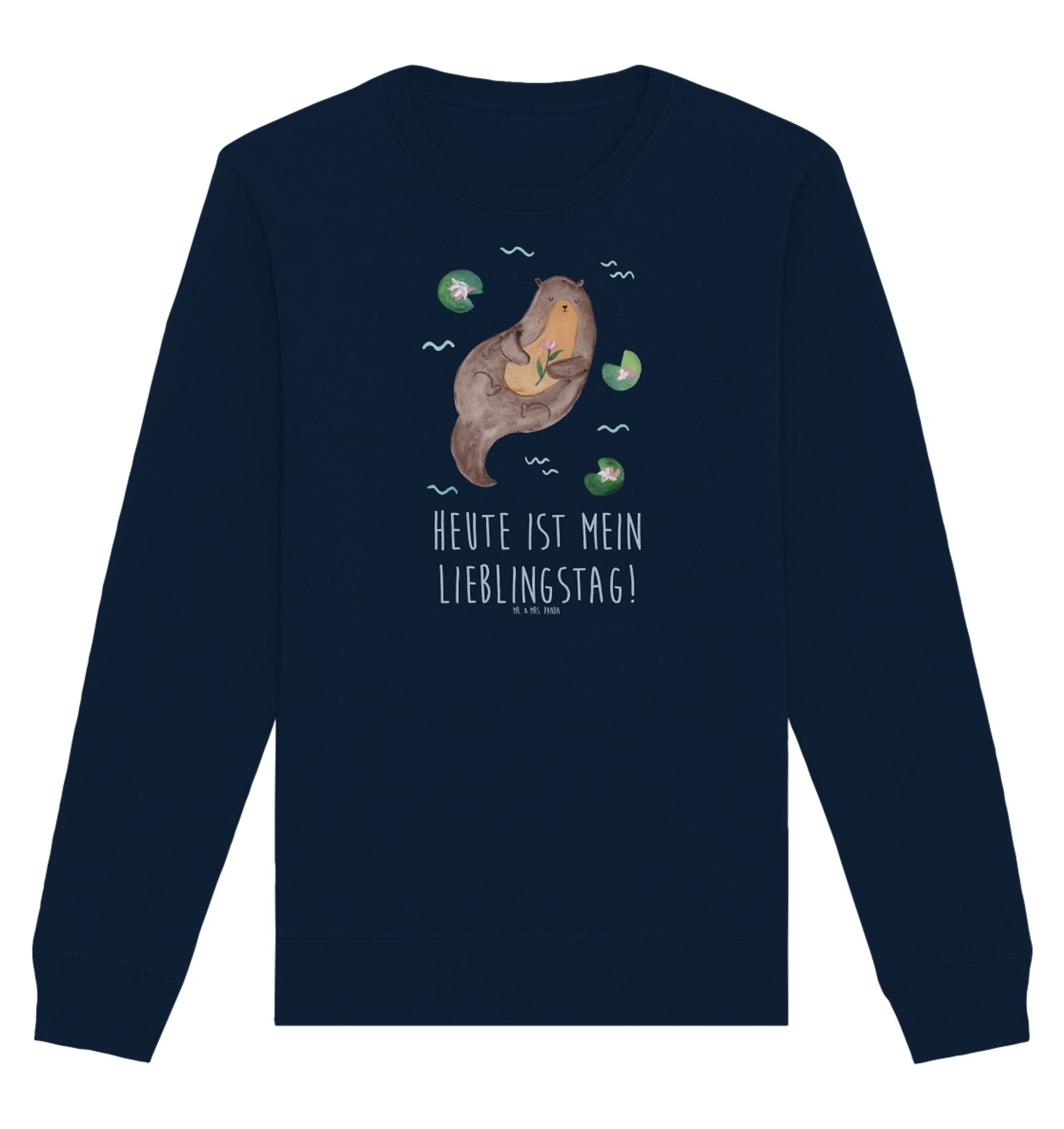 Longpullover Otter Seerose Größe L - French Navy - Geschenk, Pullover, Otter Seeot
