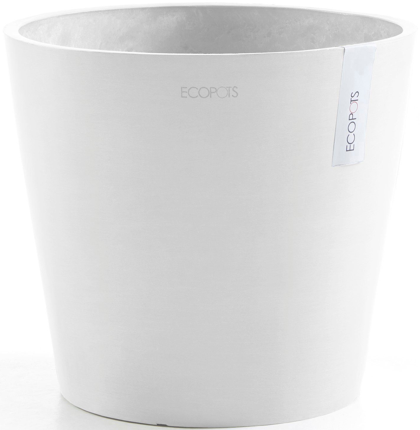 ECOPOTS Blumentopf Amsterdam 40 Weiß, für innen und außen: frostsicher, bruchsicher und lichtbeständig