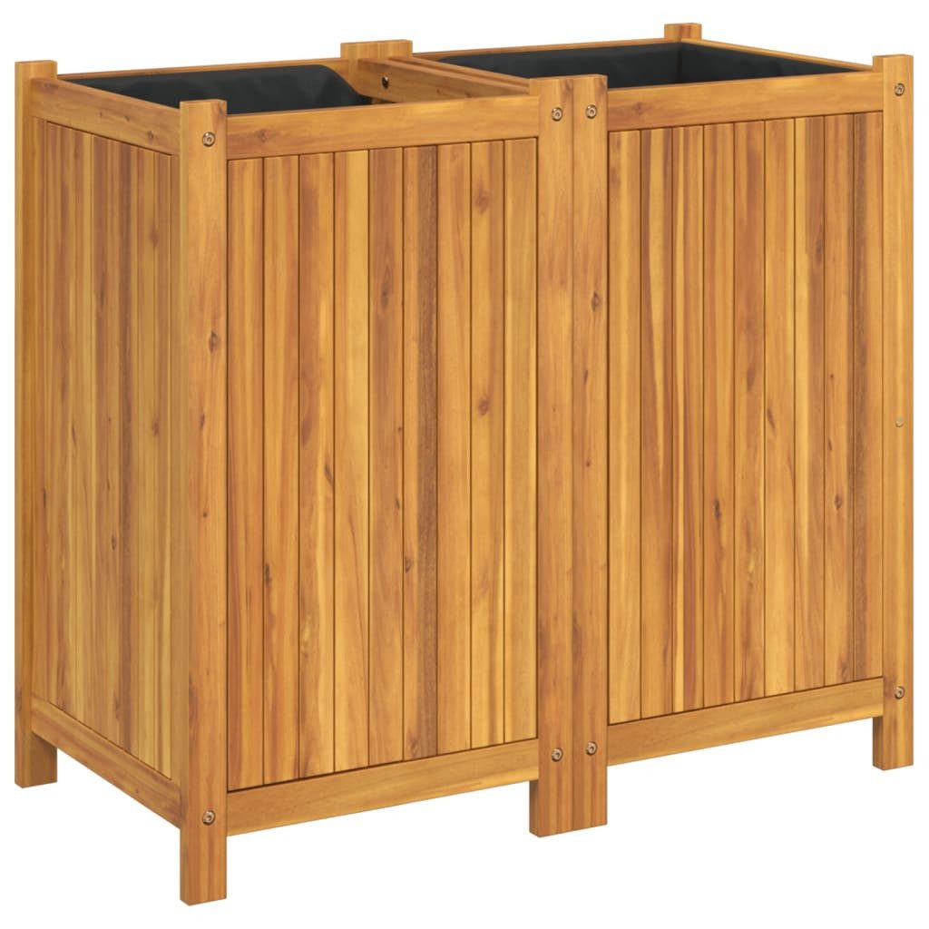 vidaXL Blumentopf Pflanzkübel mit Einlage 84x42x75 cm Massivholz (1 St)