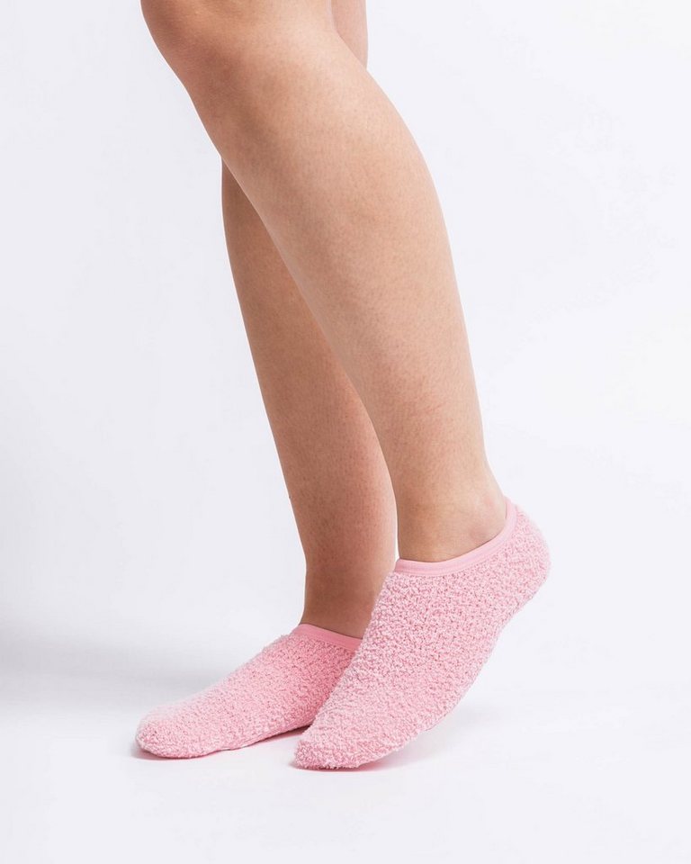 SNOCKS Füßlinge Fluffy Invisible Socks Sneaker Socken Damen Herren (2-Paar)  Anti-Rutsch-Socken, kuschelig weich für den Winter