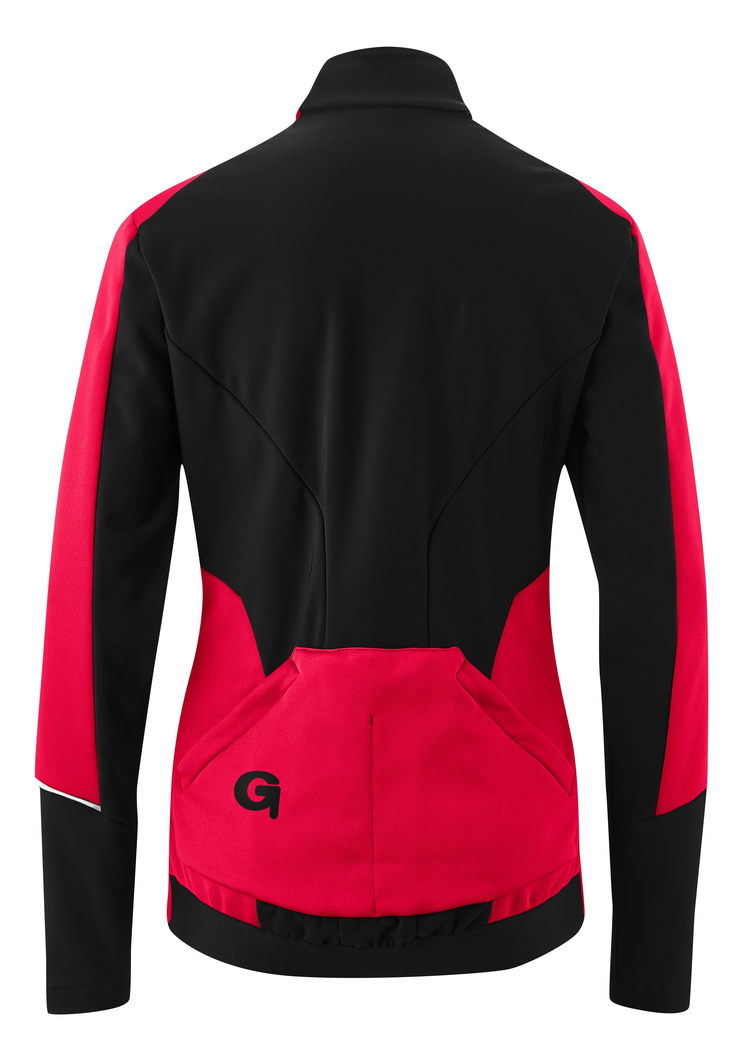 Gonso Fahrradjacke Windjacke atmungsaktiv neonpink Damen FURIANI und wasserabweisend Softshell-Jacke