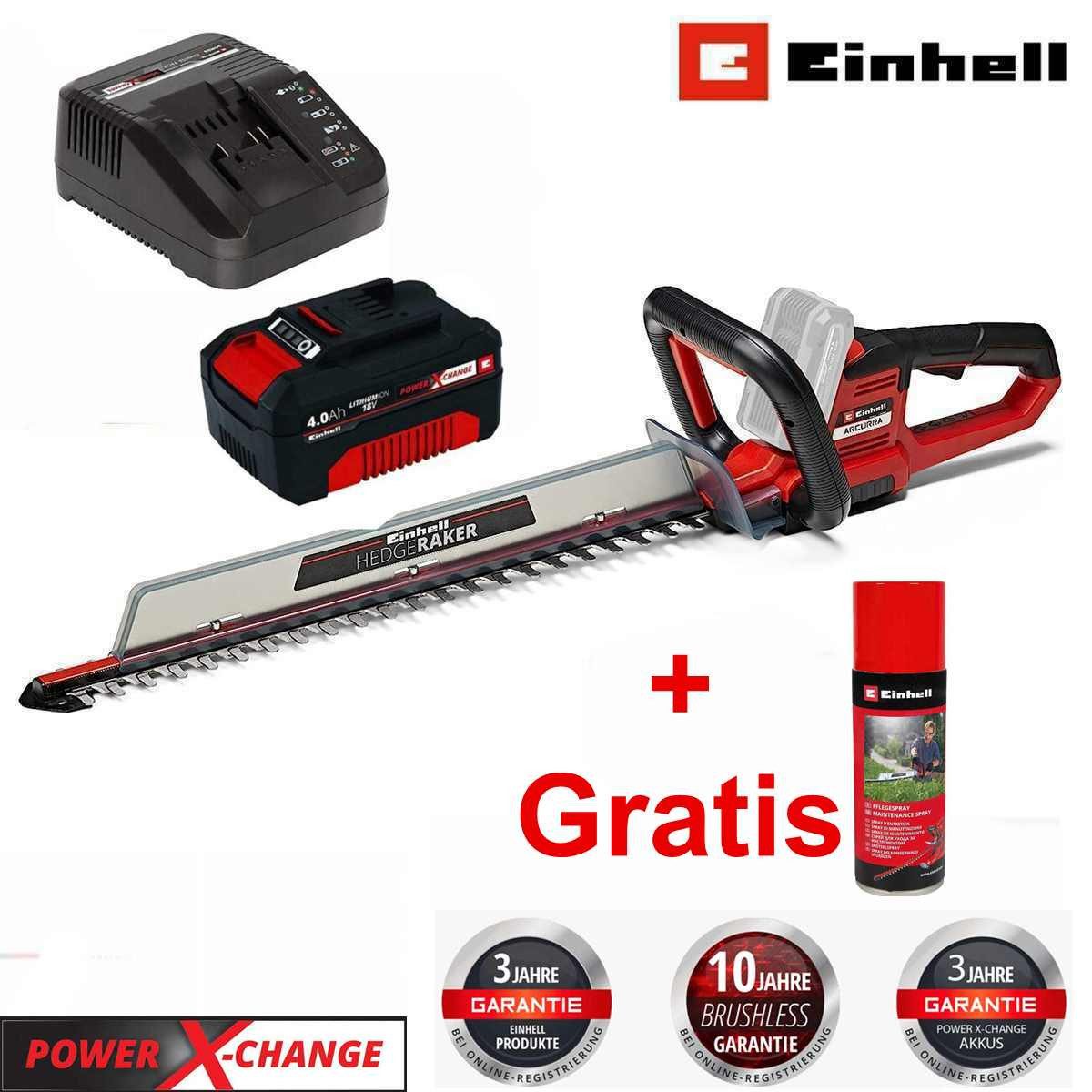 Einhell Akku-Heckenschere ARCURRA 18/55 mit Akku 4.0 Ah & Ladegerät 18V + P günstig online kaufen